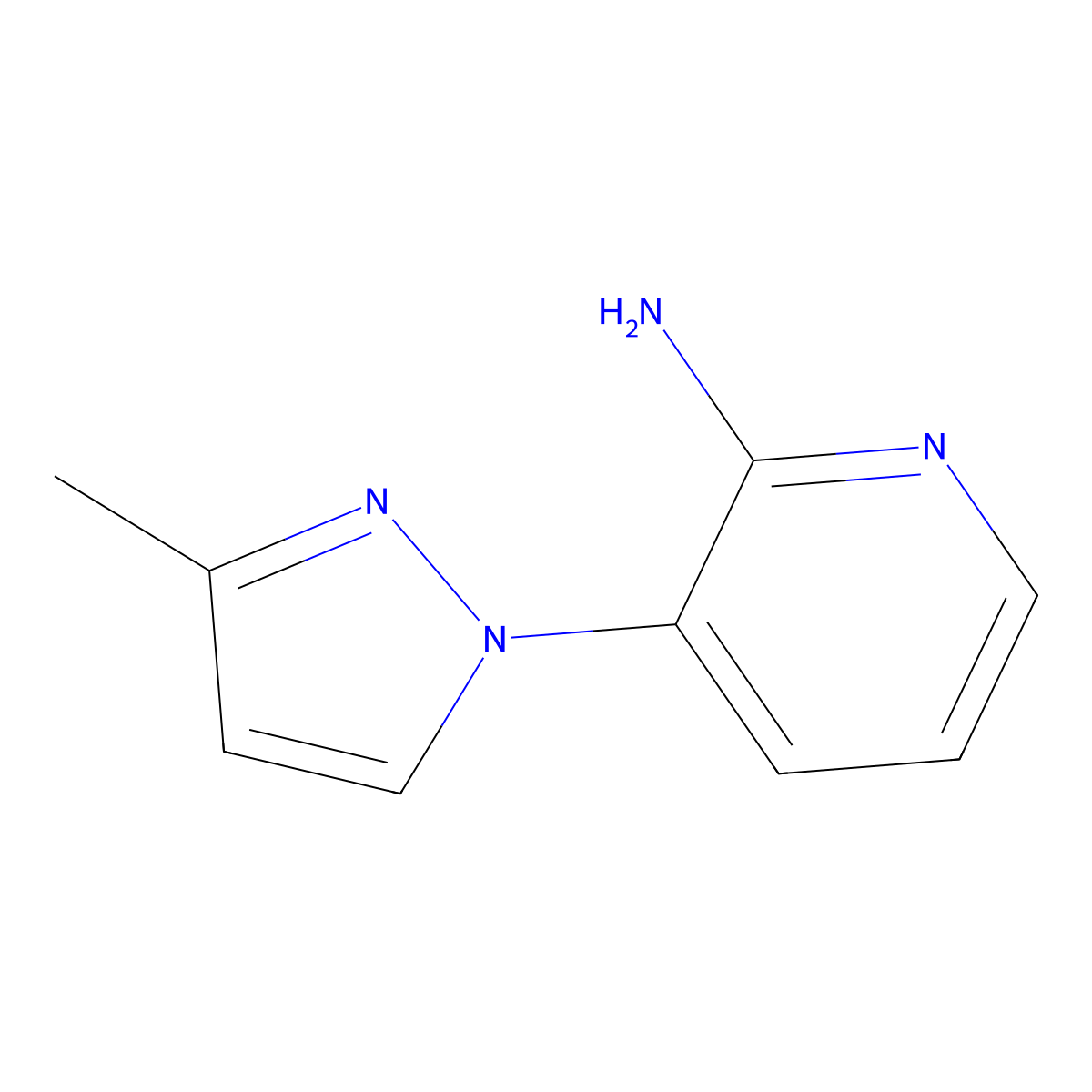 3-(3-Methyl-1H-pyrazol-1-YL)pyridin-2-amine molecular structure, CAS 1407153-57-4