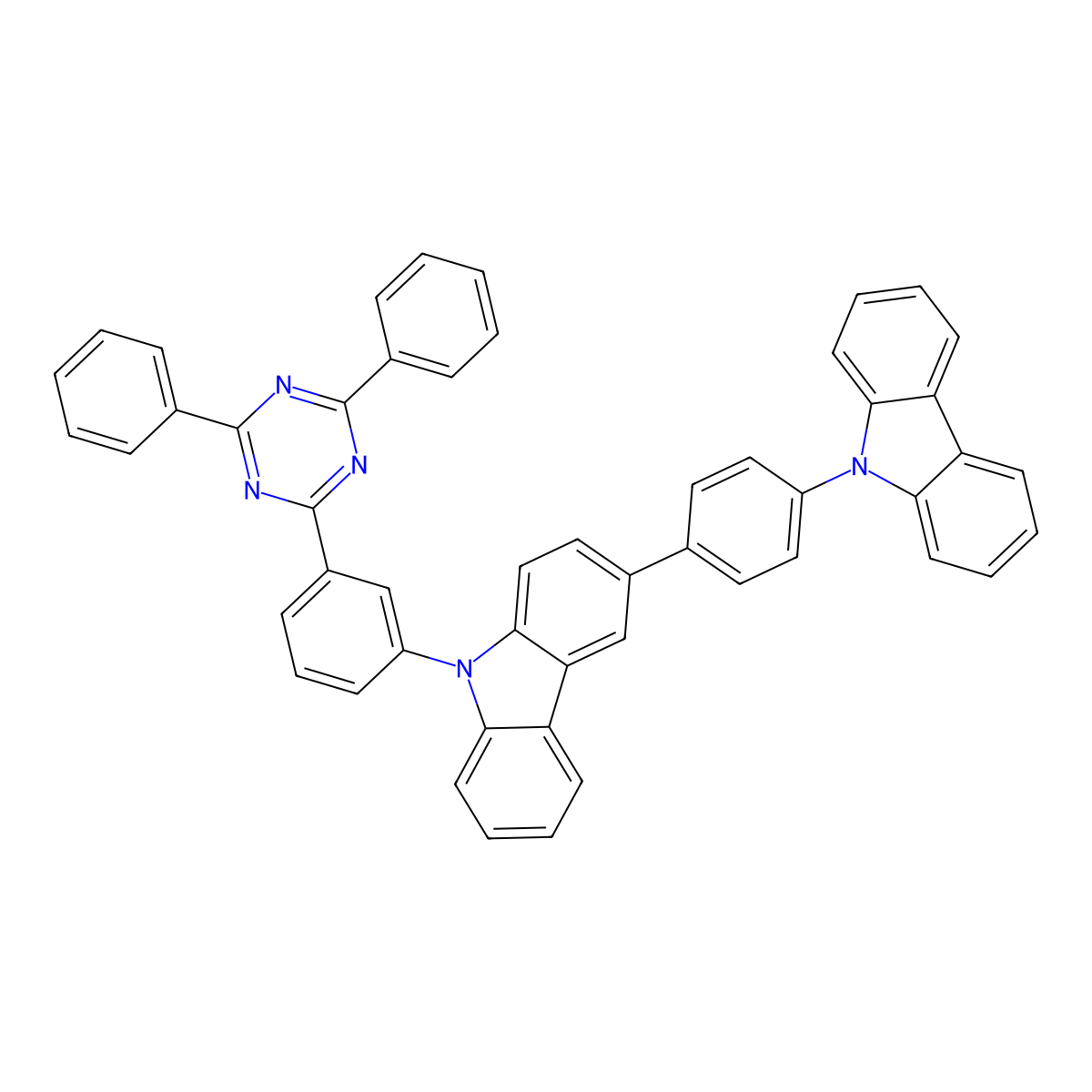 3-(4-(9H-Carbazol-9-yl)phenyl)-9-(3-(4,6-diphenyl-1,3,5-triazin-2-yl)phenyl)-9H-carbazole molecular structure, CAS 1407183-70-3