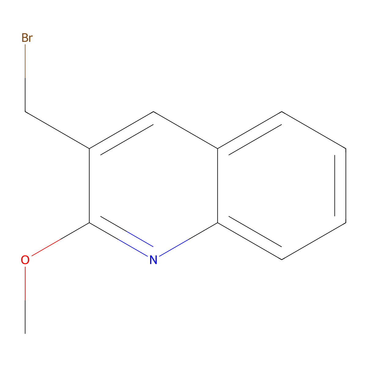 3-(Bromomethyl)-2-methoxyquinoline molecular structure, CAS 1407185-48-1