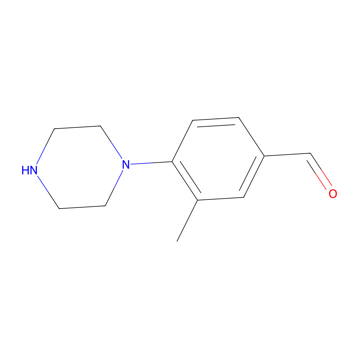 3-Methyl-4-(piperazin-1-yl)benzaldehyde molecular structure, CAS 1407276-74-7