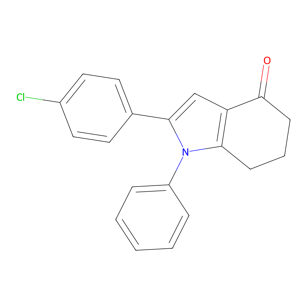 2-(4-chlorophenyl)-1-phenyl-1,5,6,7-tetrahydro-4H-indol-4-one molecular structure, CAS 14073-28-0
