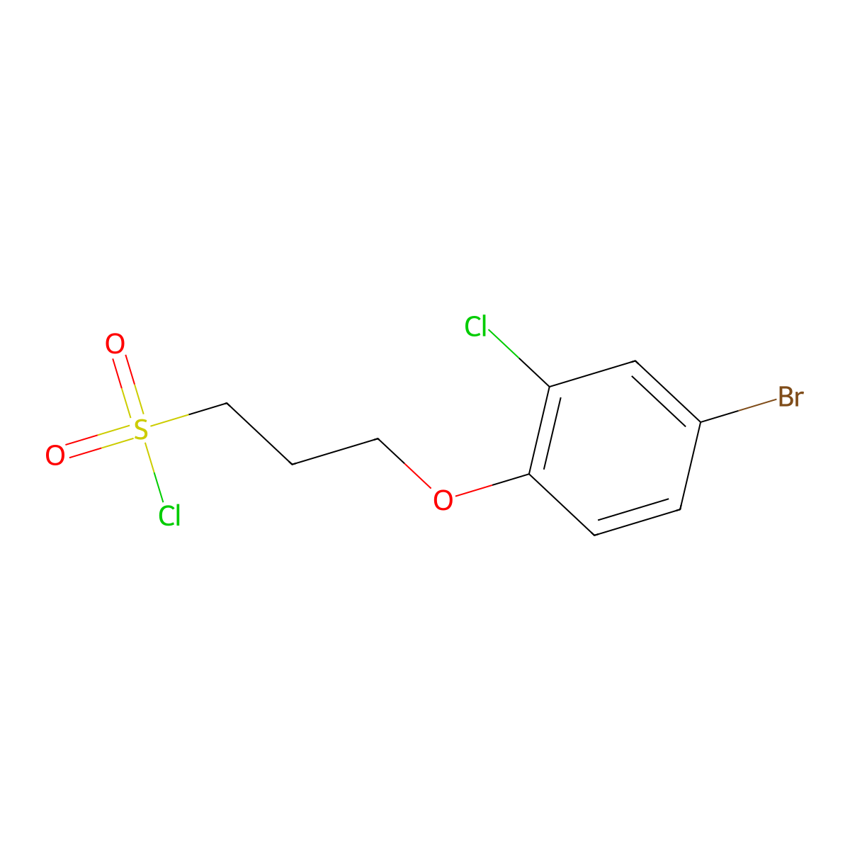 3-(4-Bromo-2-chlorophenoxy)propane-1-sulfonyl chloride molecular structure, CAS 1407337-40-9