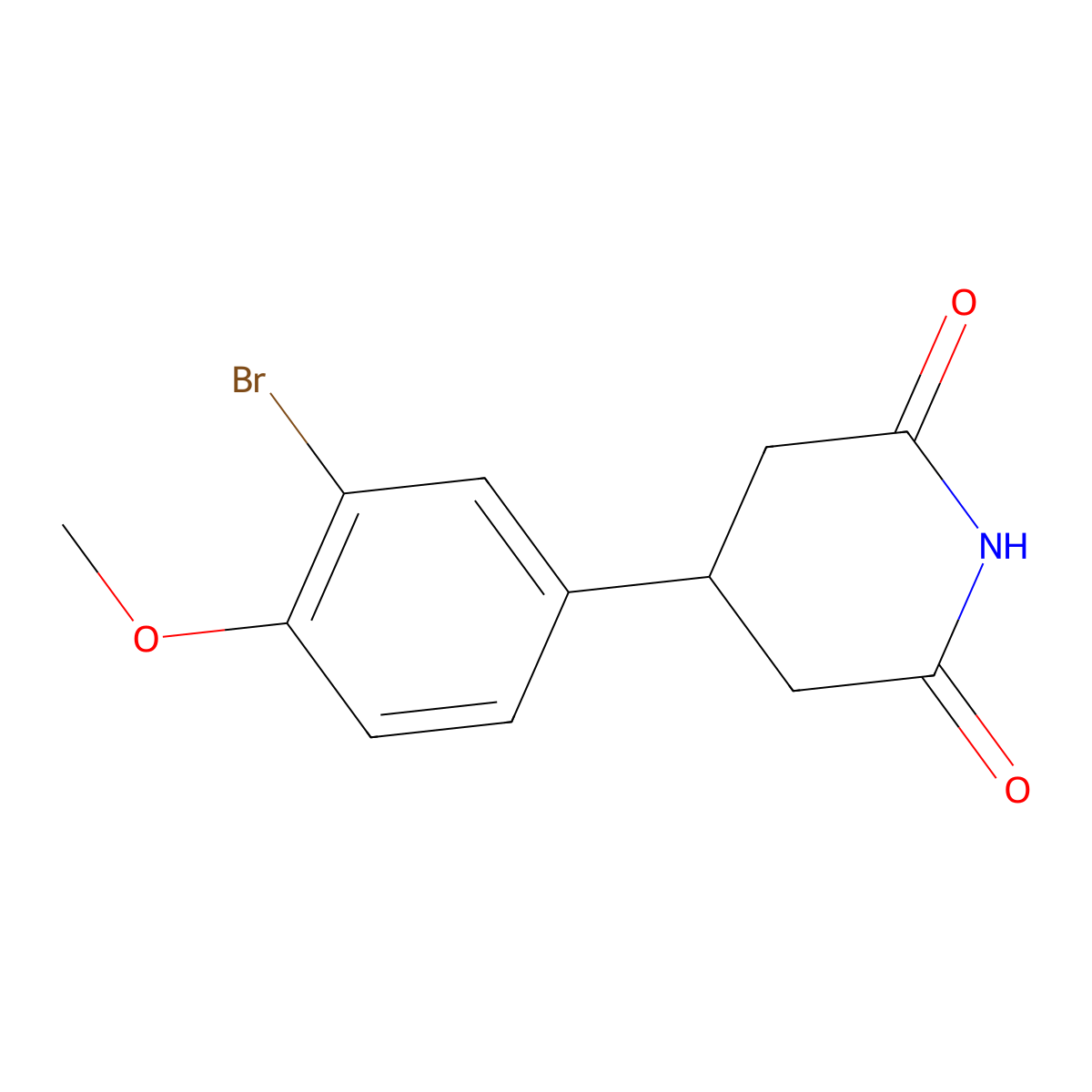 4-(3-Bromo-4-methoxyphenyl)piperidine-2,6-dione molecular structure, CAS 1407356-69-7