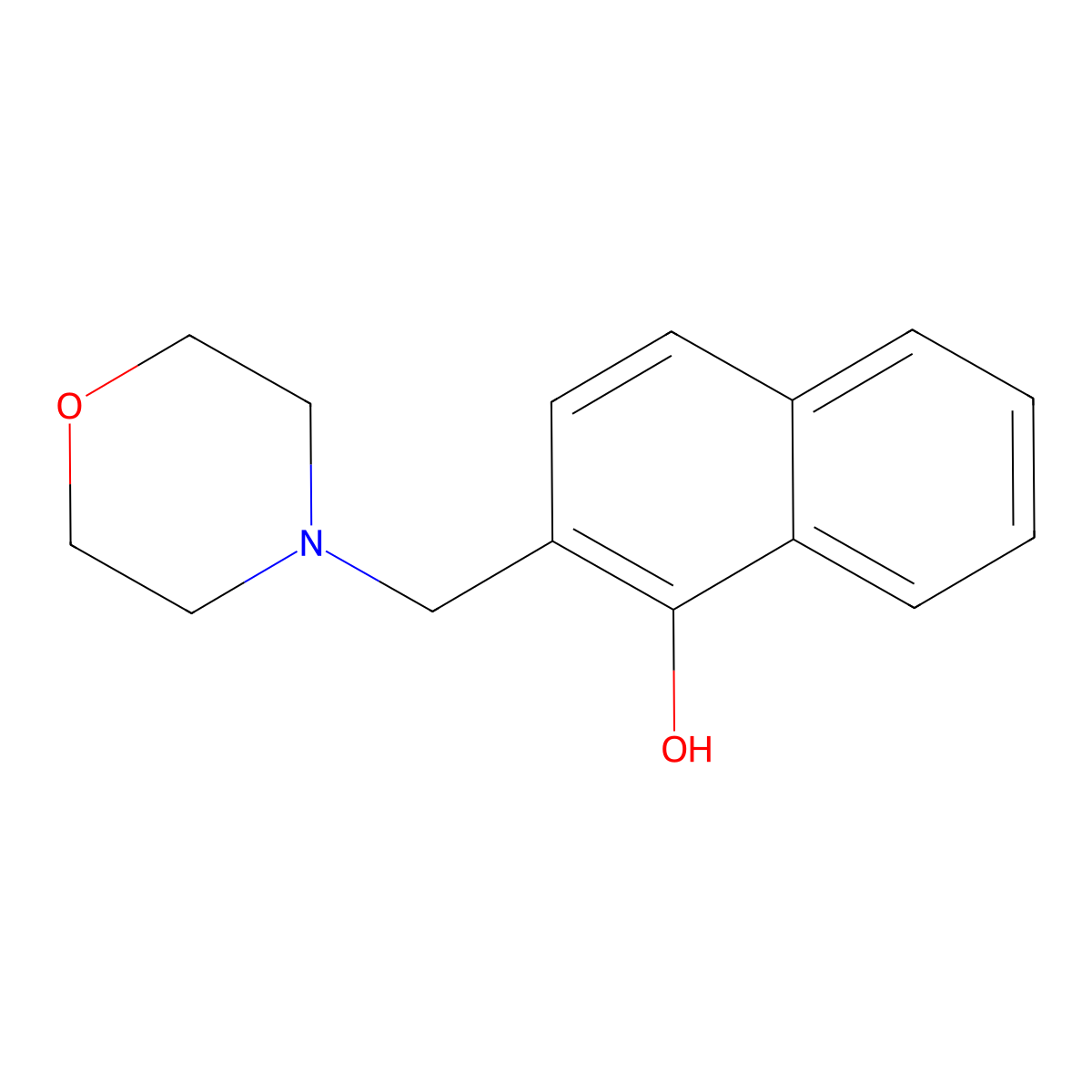 1-Naphthalenol, 2-(4-morpholinylmethyl)- molecular structure, CAS 14074-21-6
