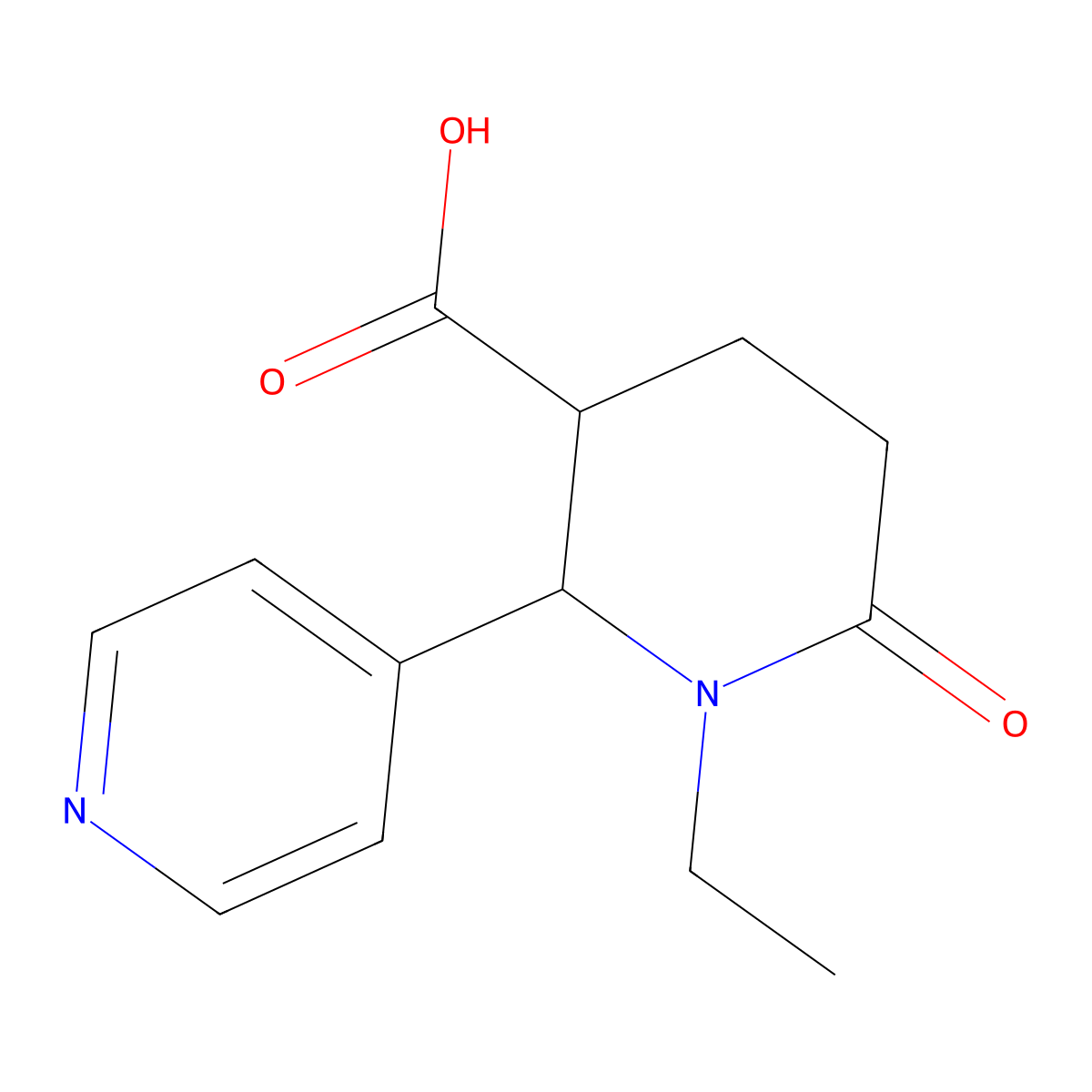 1-Ethyl-6-oxo-2-(pyridin-4-yl)piperidine-3-carboxylic acid molecular structure, CAS 1407412-59-2