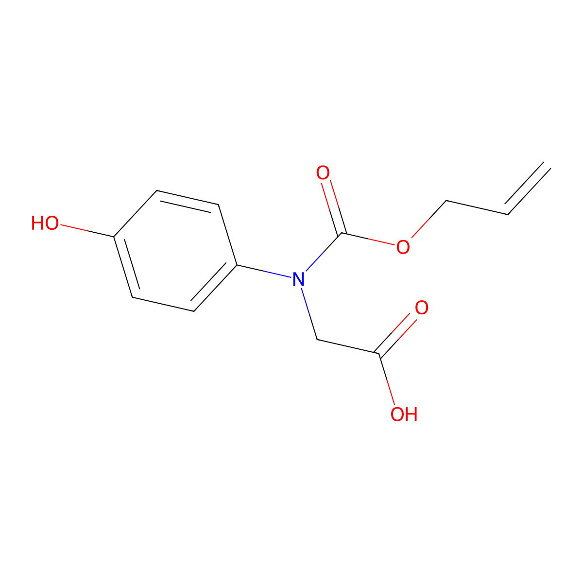 2-[(4-Hydroxyphenyl)[(prop-2-en-1-yloxy)carbonyl]amino]acetic acid molecular structure, CAS 1407419-43-5
