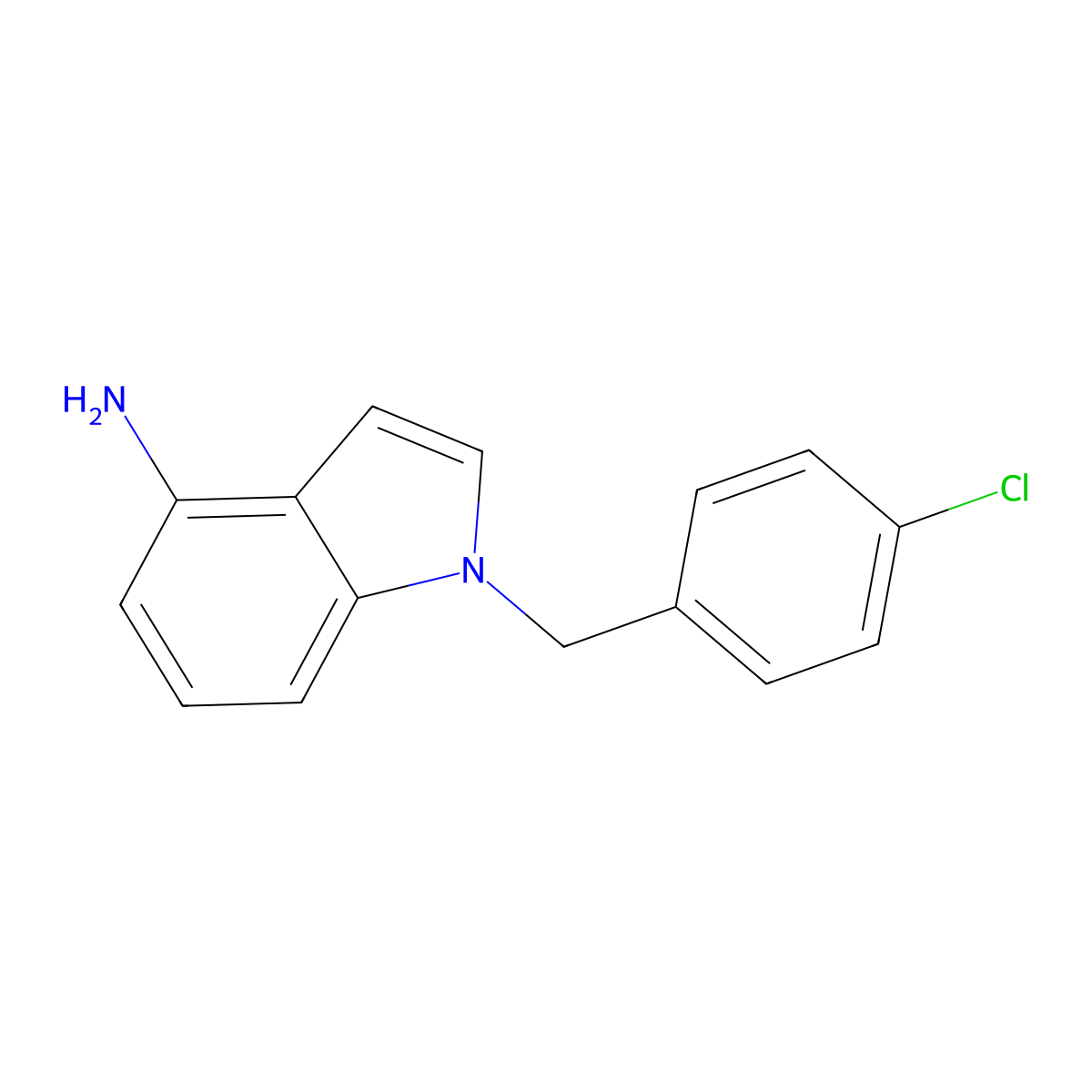 1-(4-Chlorobenzyl)-1H-indol-4-amine molecular structure, CAS 1407423-95-3