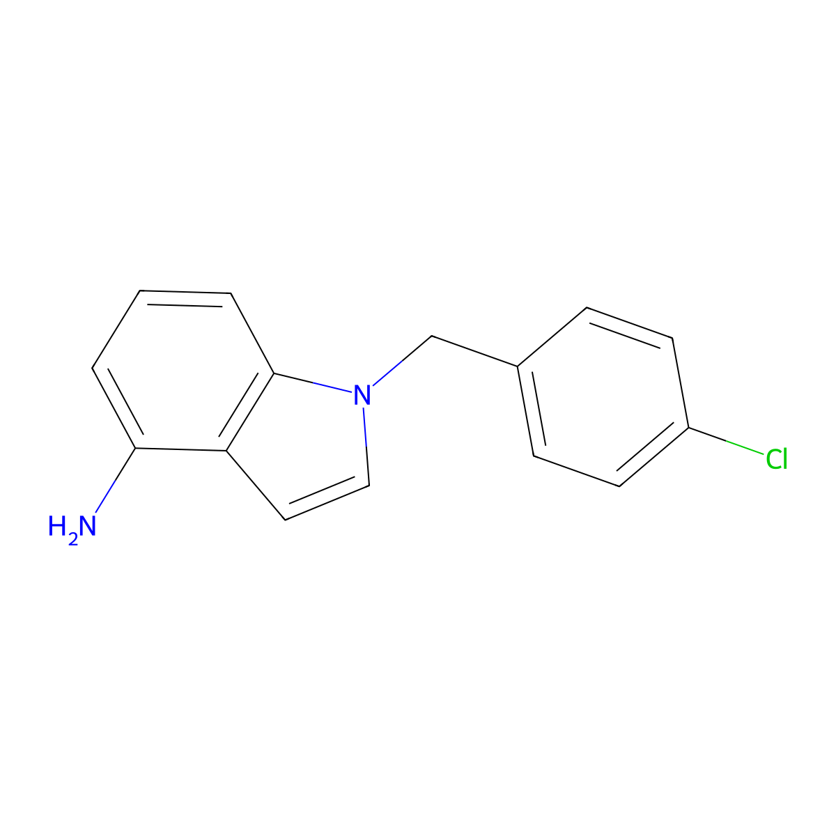 1-(4-Chlorobenzyl)-1H-indol-4-amine molecular structure, CAS 1407423-95-3