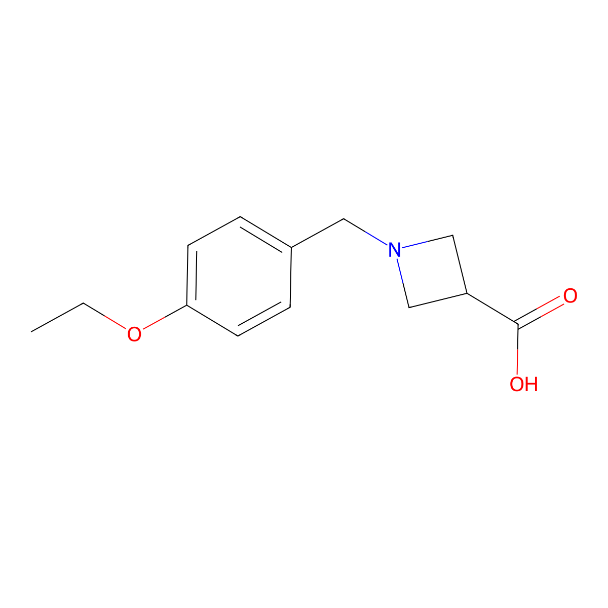 1-[(4-Ethoxyphenyl)methyl]azetidine-3-carboxylic acid molecular structure, CAS 1407457-49-1
