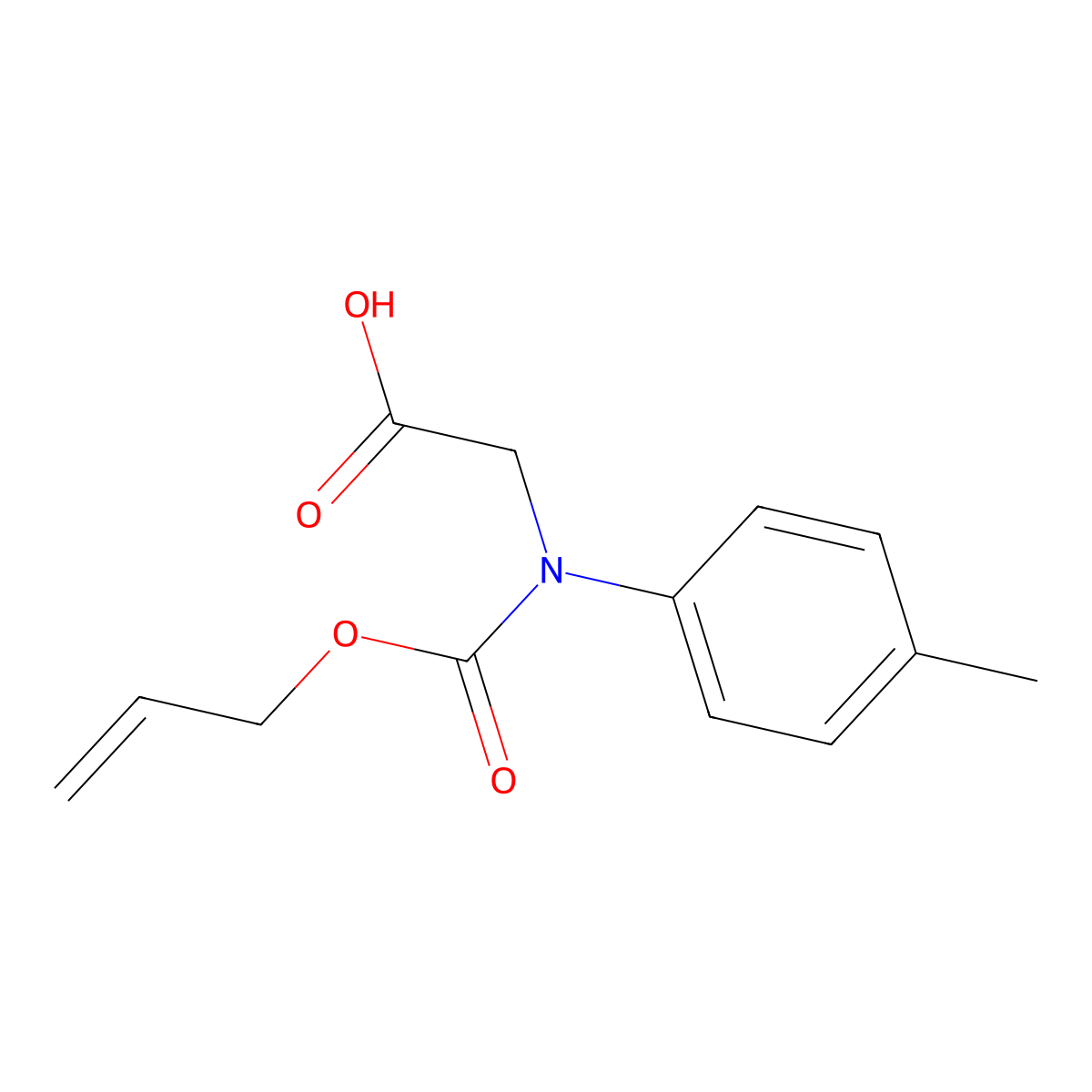2-[(4-Methylphenyl)[(prop-2-en-1-yloxy)carbonyl]amino]acetic acid molecular structure, CAS 1407467-08-6