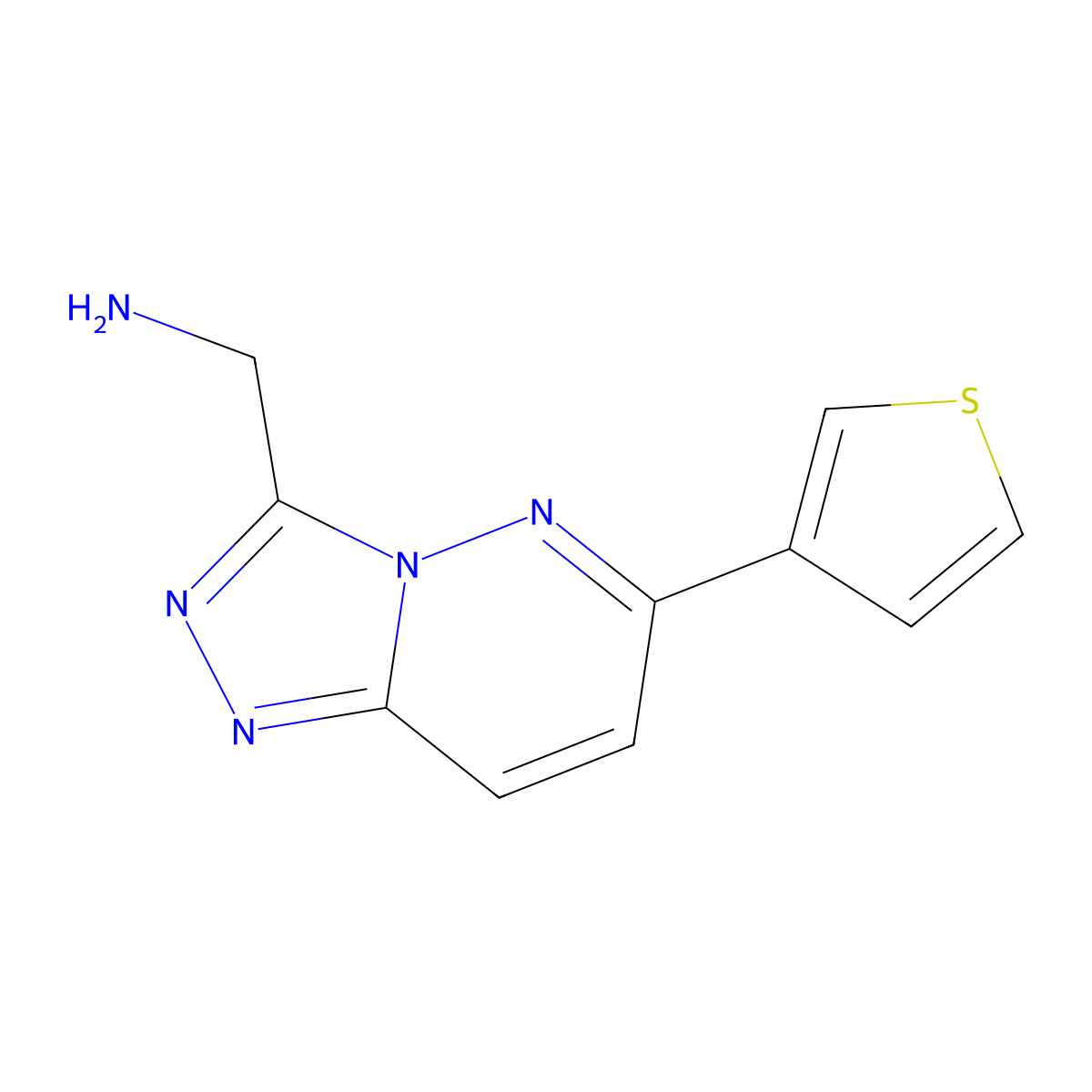(6-(Thiophen-3-yl)-[1,2,4]triazolo[4,3-b]pyridazin-3-yl)methanamine molecular structure, CAS 1407496-03-0