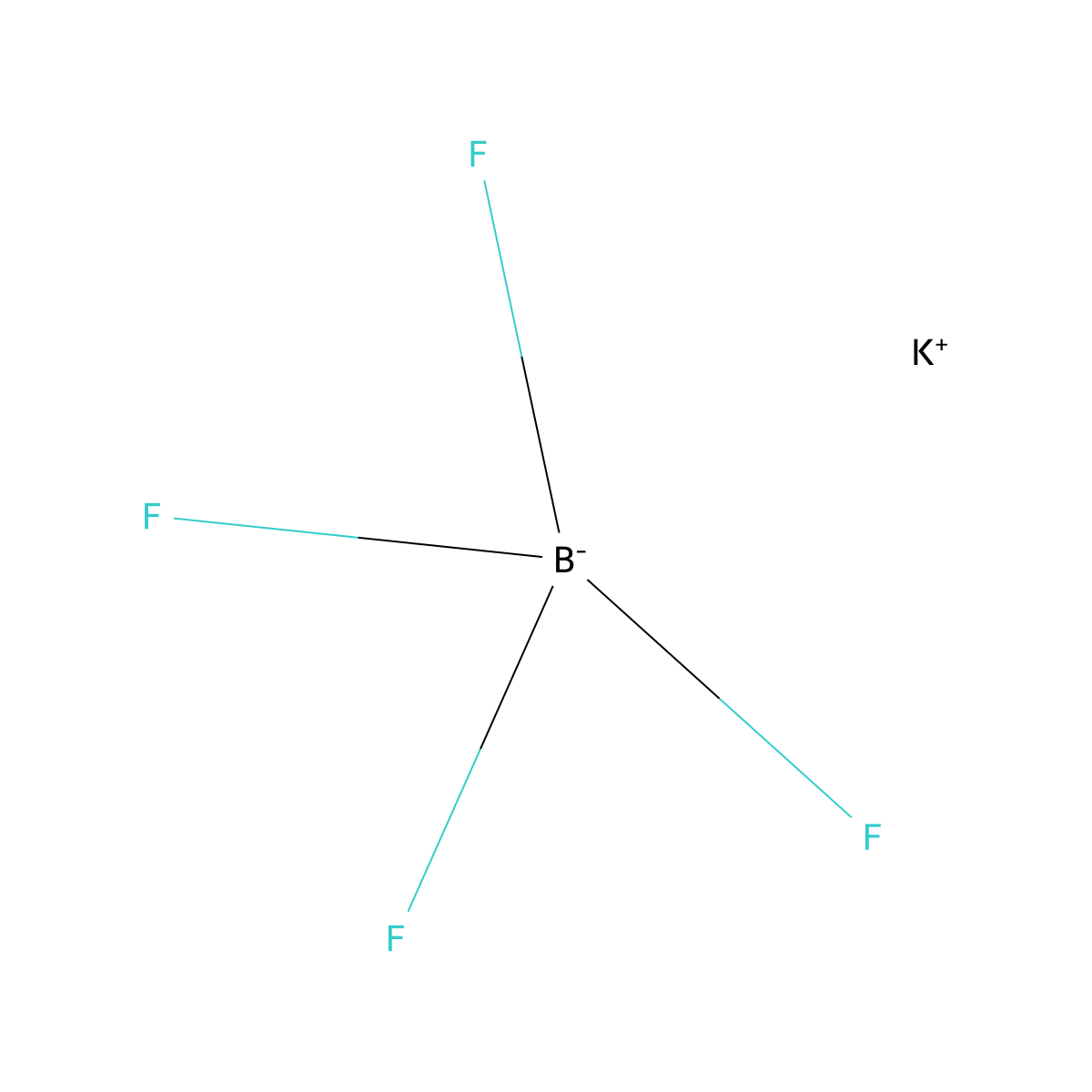 Potassium tetrafluoroborate molecular structure, CAS 14075-53-7