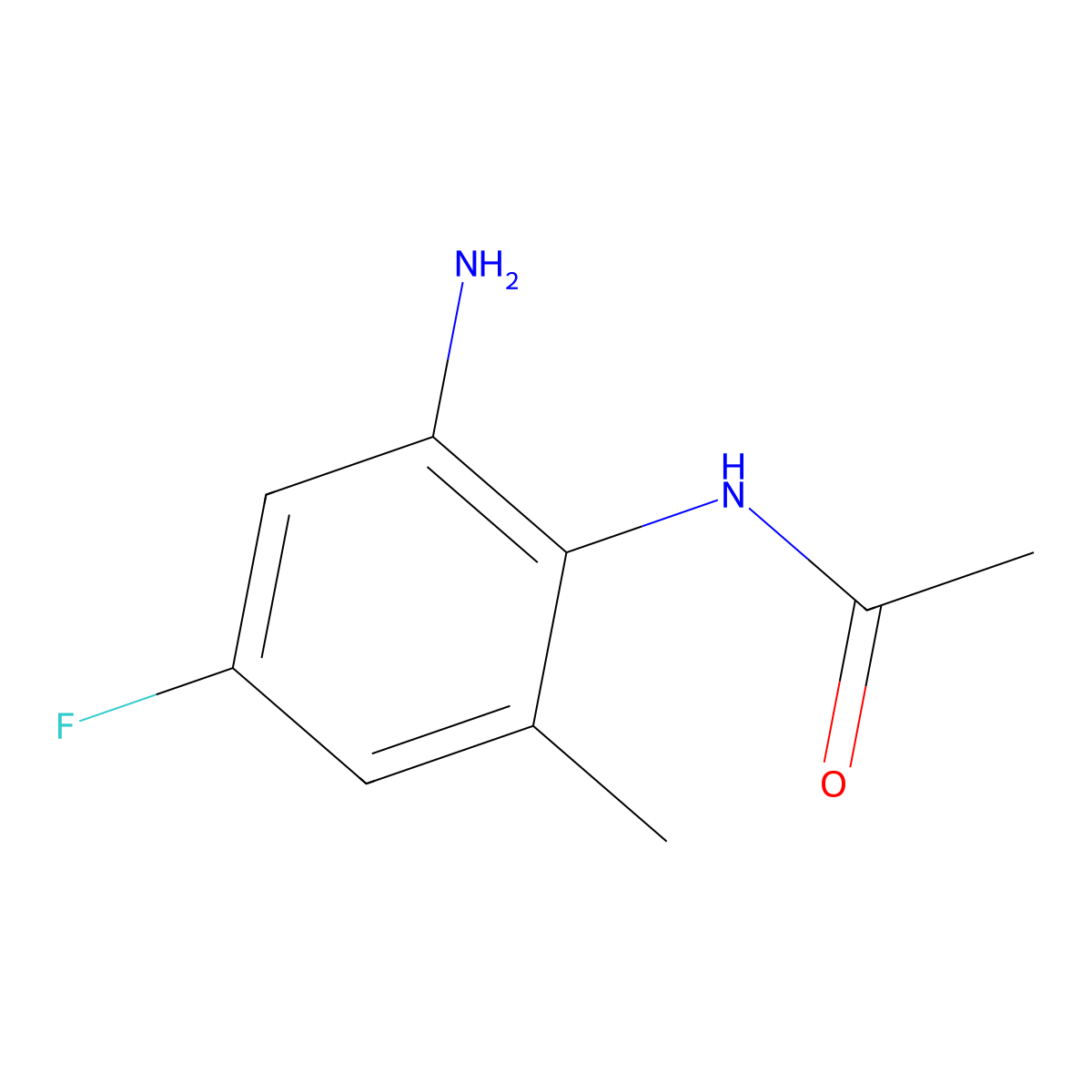 N-(2-amino-4-fluoro-6-methylphenyl)acetamide molecular structure, CAS 1407516-46-4
