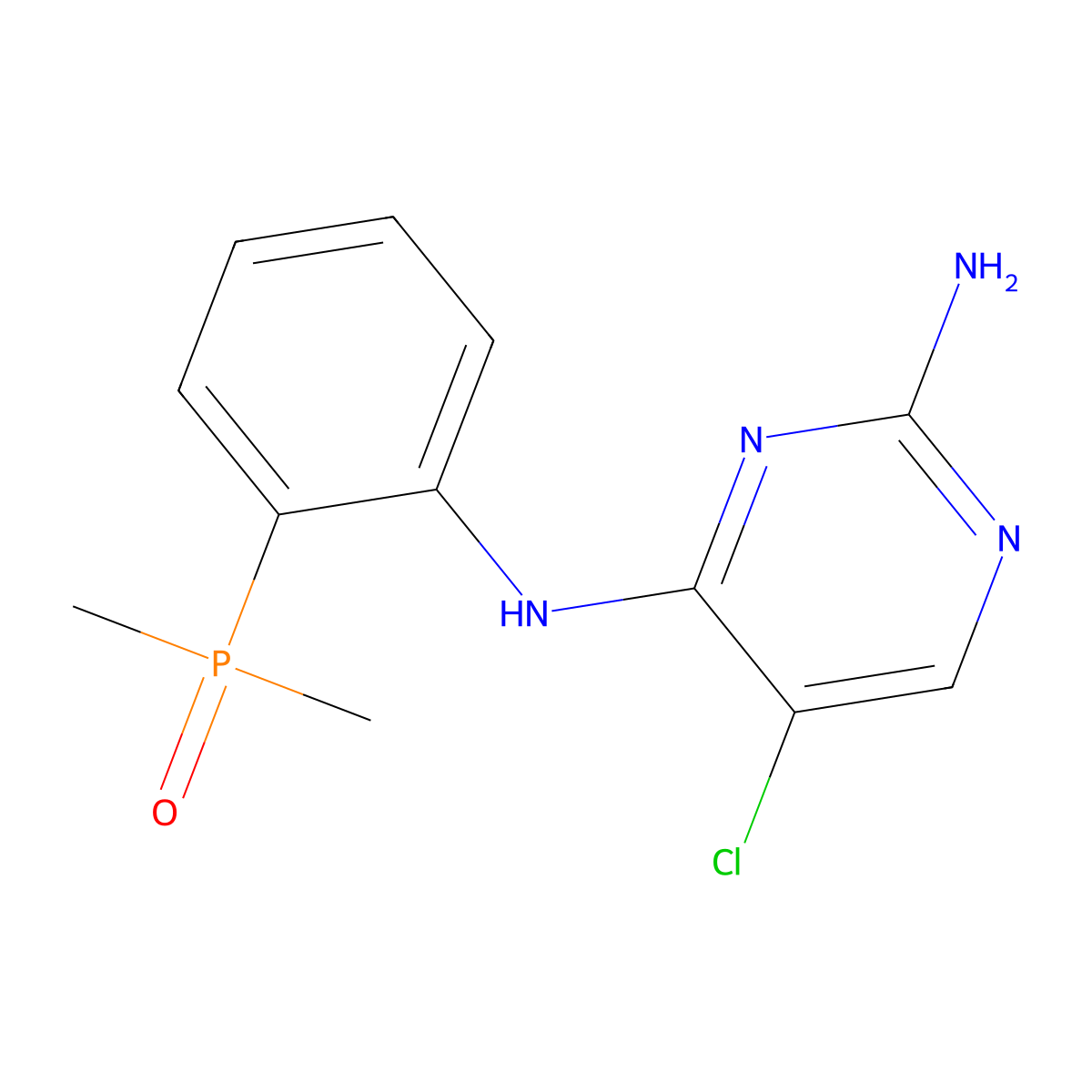 5-Chloro-N4-[2-(dimethylphosphinyl)phenyl]-2,4-pyrimidinediamine molecular structure, CAS 1407520-01-7
