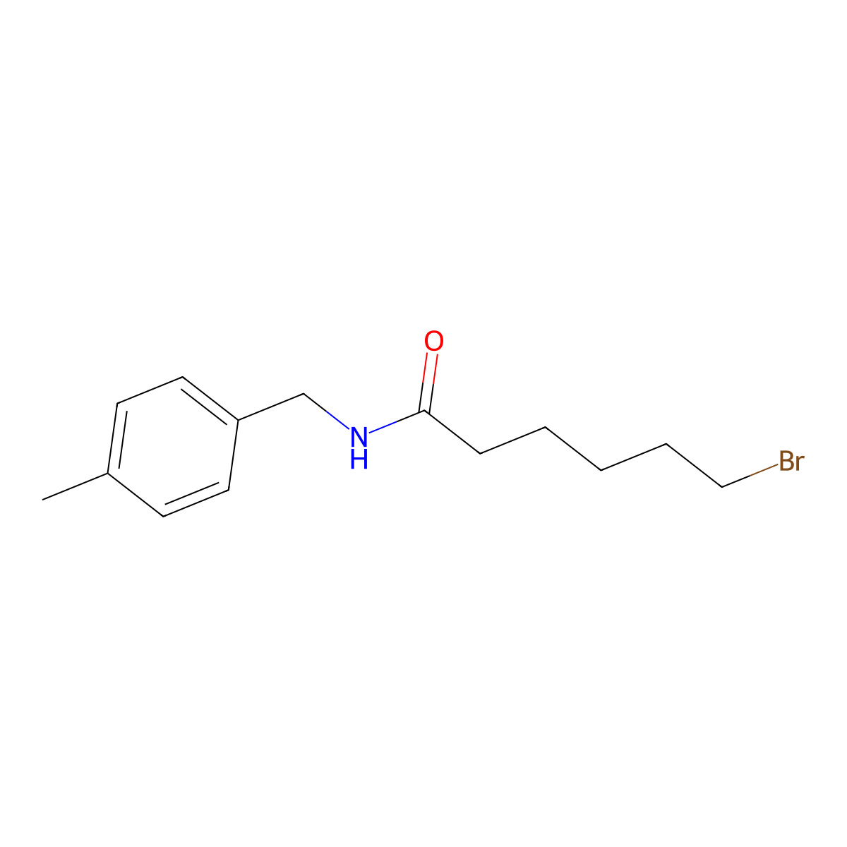 6-bromo-N-[(4-methylphenyl)methyl]hexanamide molecular structure, CAS 1407521-90-7