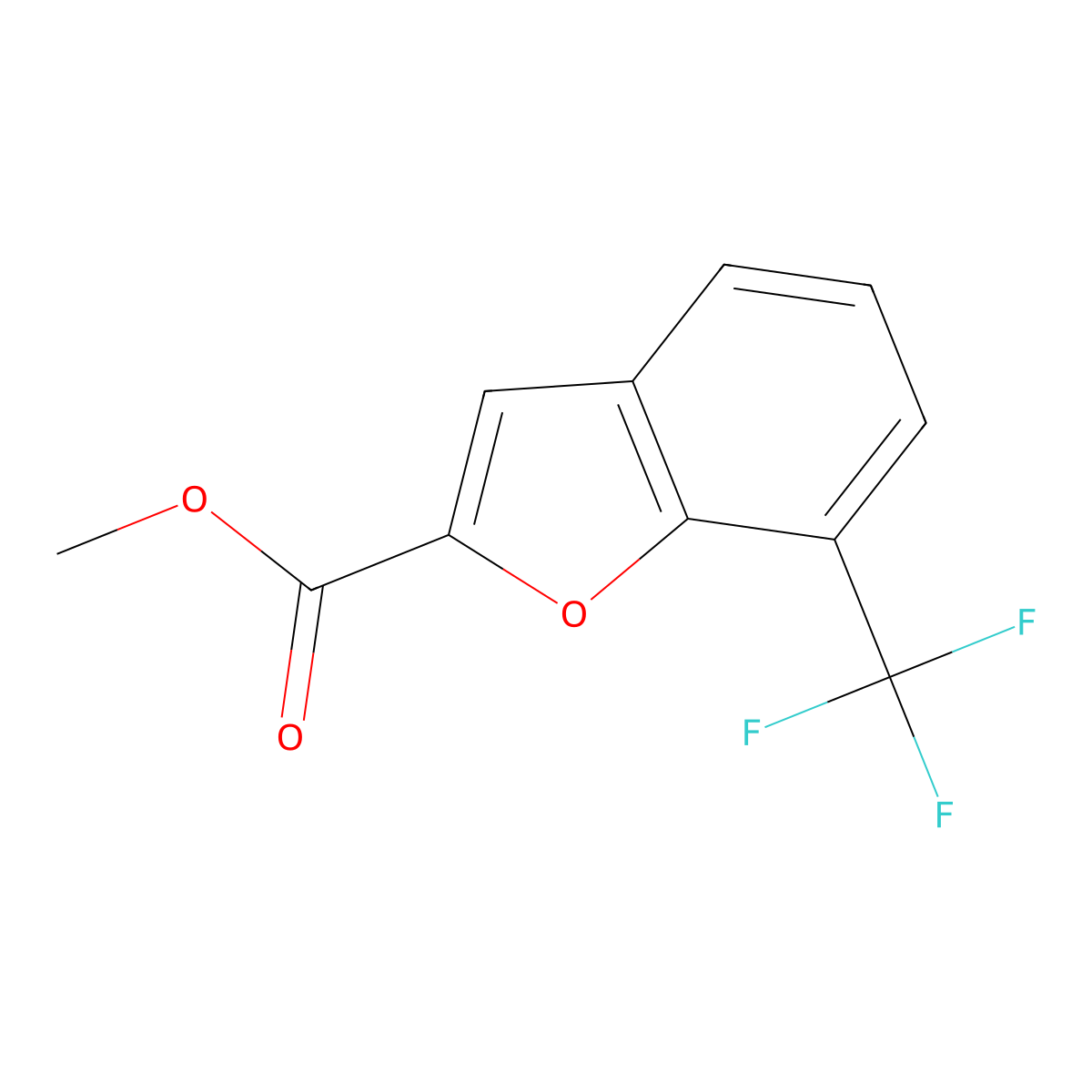 Methyl 7-(trifluoromethyl)-1-benzofuran-2-carboxylate molecular structure, CAS 1407521-92-9