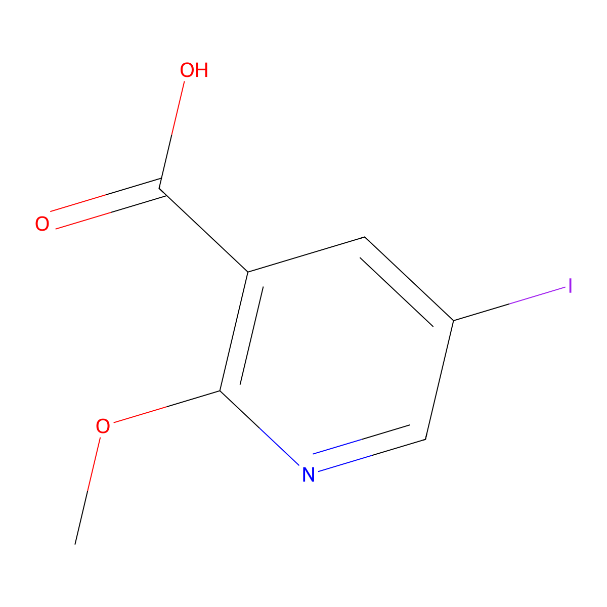 5-Iodo-2-methoxypyridine-3-carboxylic acid molecular structure, CAS 1407521-93-0