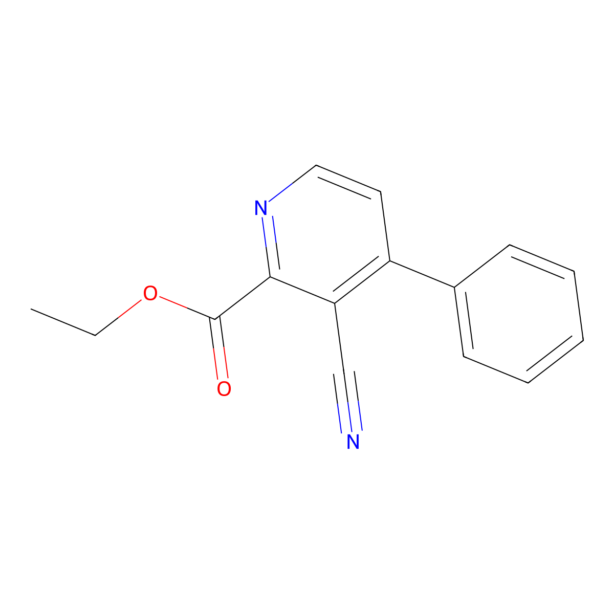 Ethyl 3-cyano-4-phenylpyridine-2-carboxylate molecular structure, CAS 1407521-95-2