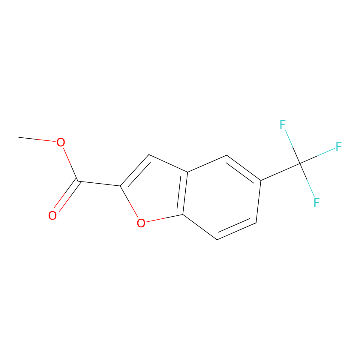 Methyl 5-(trifluoromethyl)-1-benzofuran-2-carboxylate molecular structure, CAS 1407521-96-3