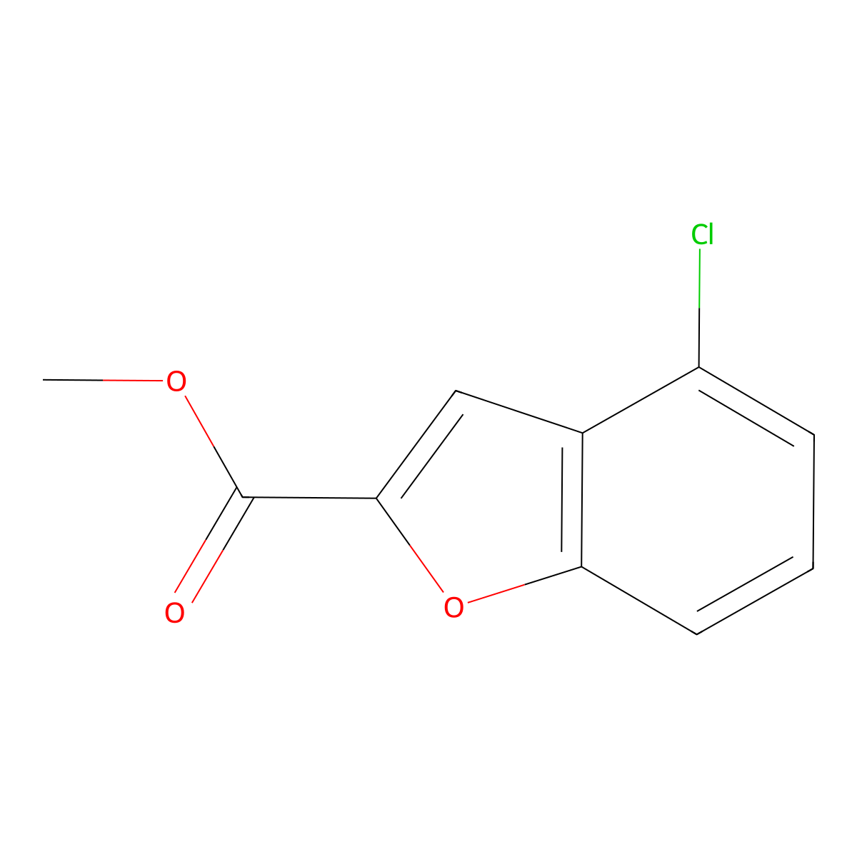 Methyl 4-chloro-1-benzofuran-2-carboxylate molecular structure, CAS 1407521-97-4