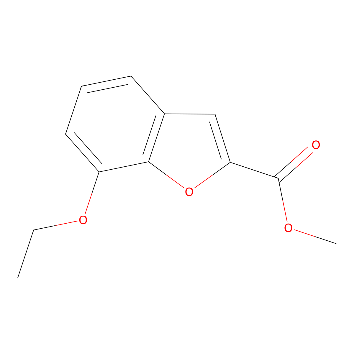 Methyl 7-ethoxy-1-benzofuran-2-carboxylate molecular structure, CAS 1407521-98-5