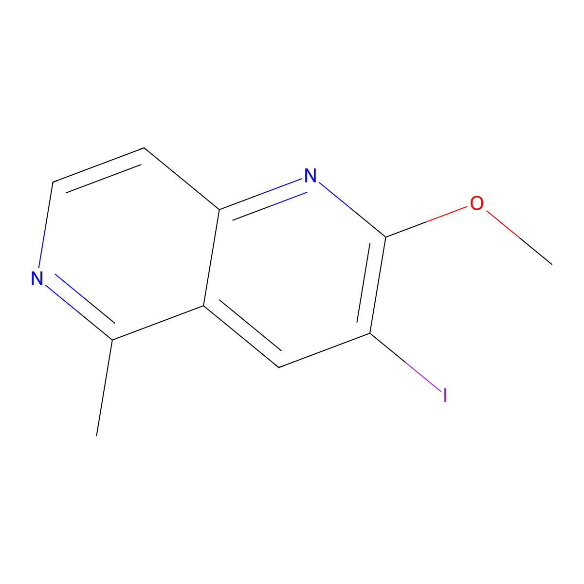 3-Iodo-2-methoxy-5-methyl-1,6-naphthyridine molecular structure, CAS 1407532-84-6