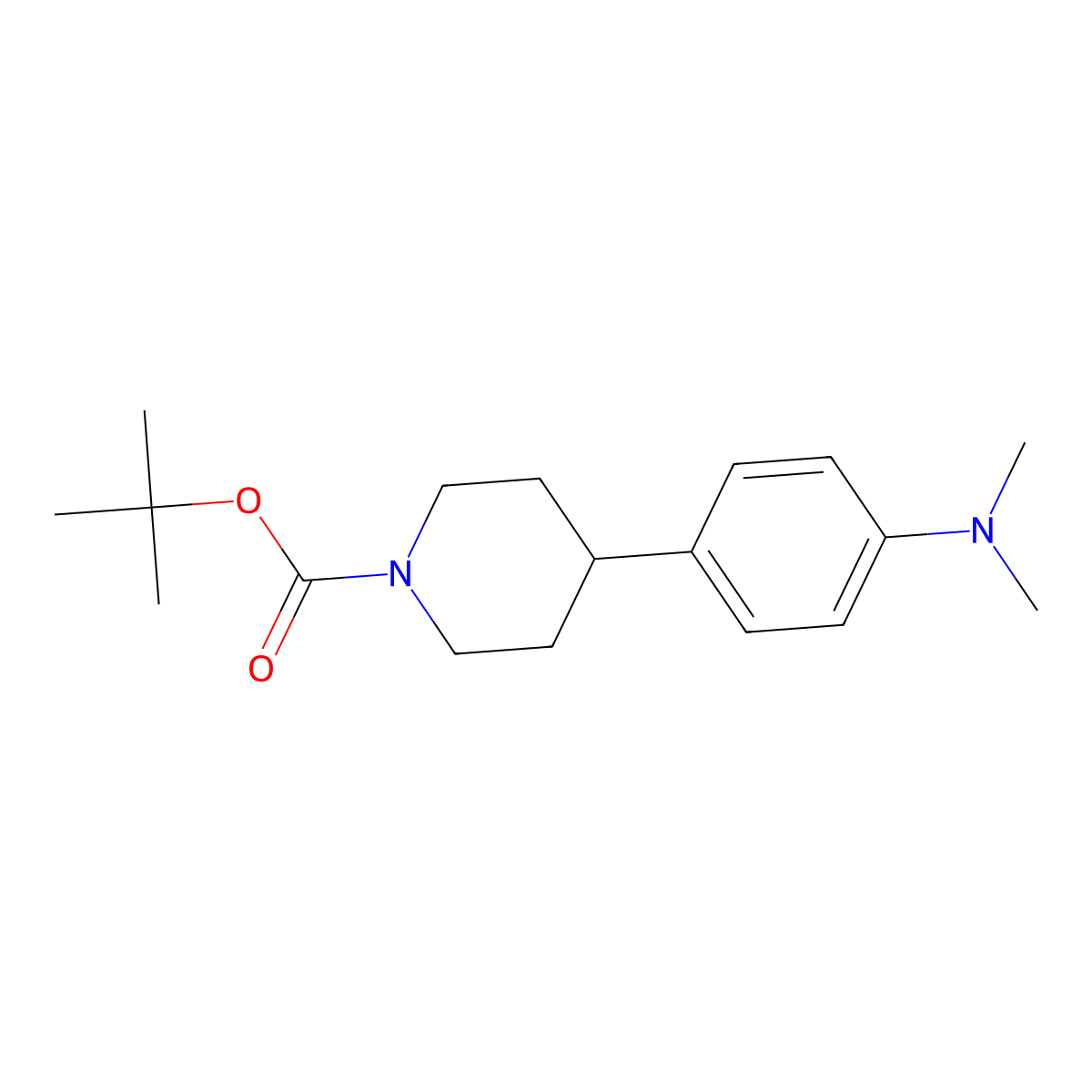 Tert-butyl 4-[4-(dimethylamino)phenyl]piperidine-1-carboxylate molecular structure, CAS 1407546-17-1