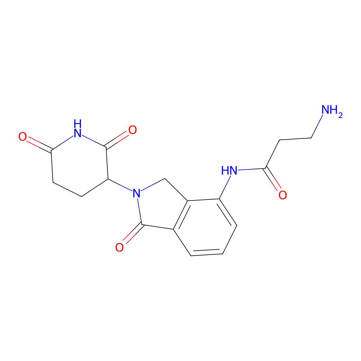 3-amino-N-[2-(2,6-dioxopiperidin-3-yl)-1-oxo-2,3-dihydro-1H-isoindol-4-yl]propanamide molecular structure, CAS 1407590-76-4