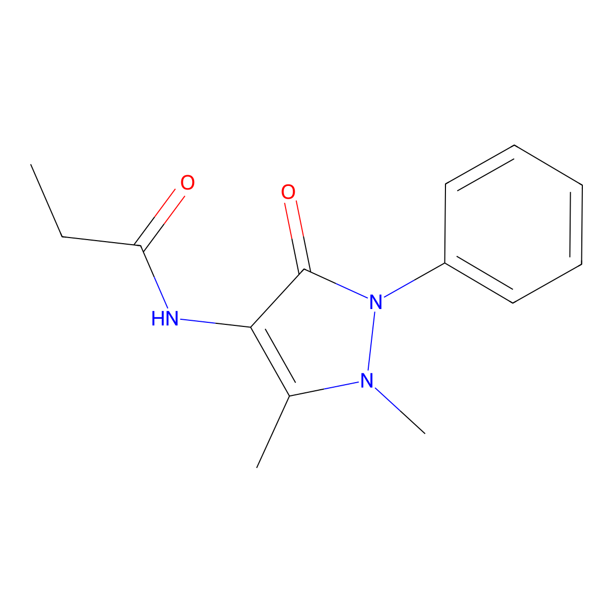 Propionamide, N-antipyrinyl- molecular structure, CAS 14077-43-1