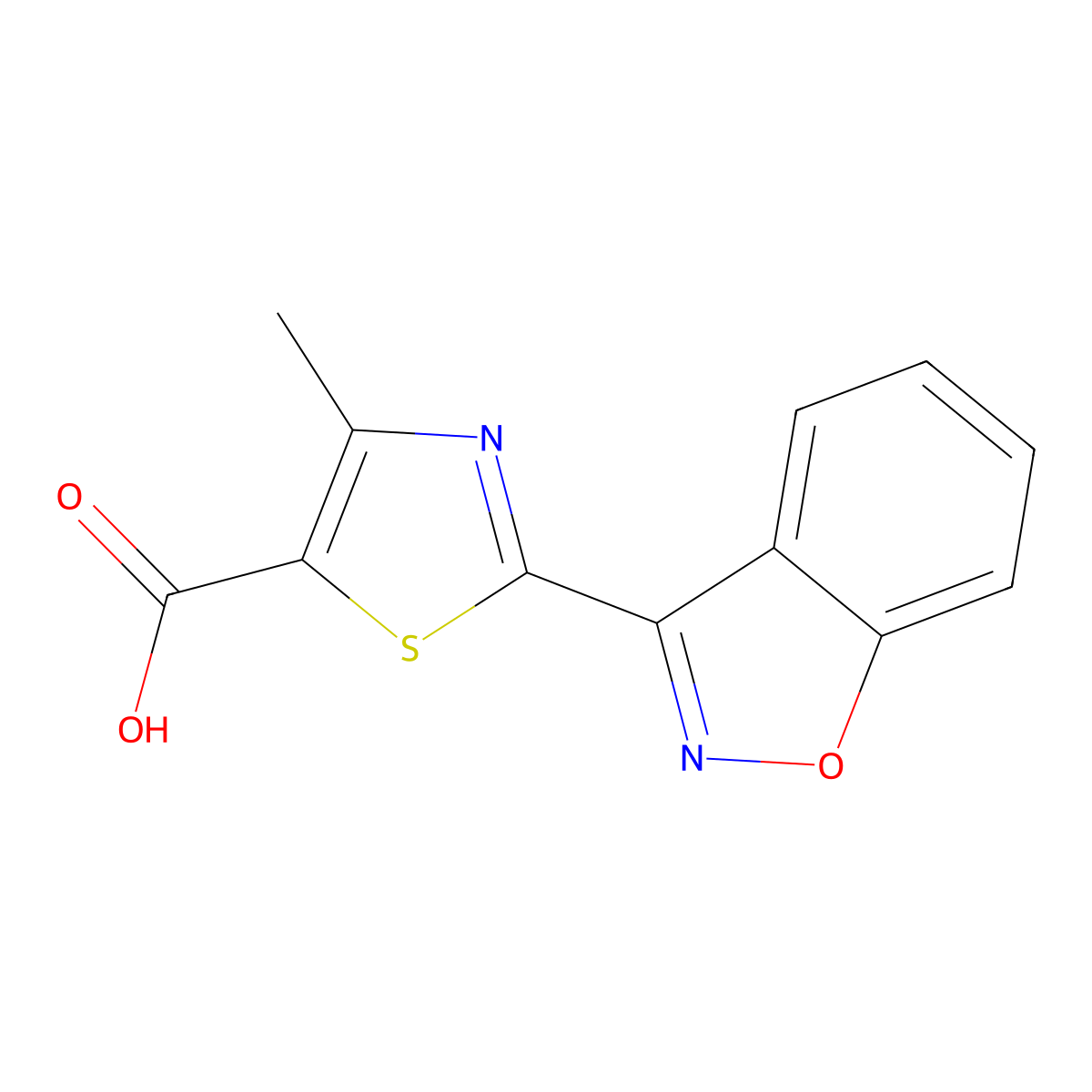 2-(Benzo[d]isoxazol-3-yl)-4-methylthiazole-5-carboxylic acid molecular structure, CAS 1407714-47-9