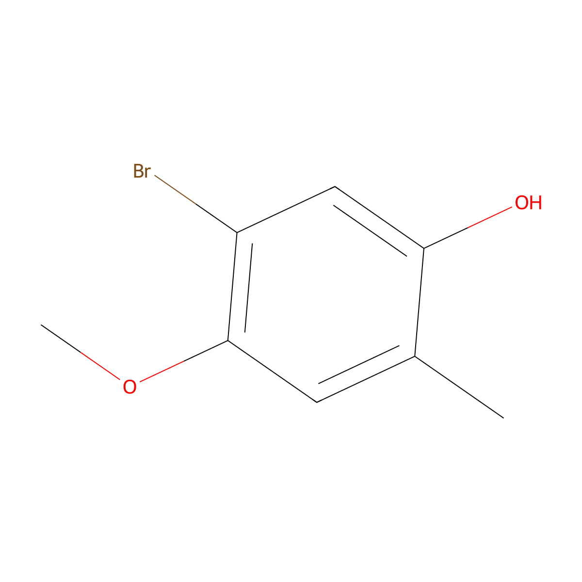 5-Bromo-4-methoxy-2-methylphenol molecular structure, CAS 14078-73-0