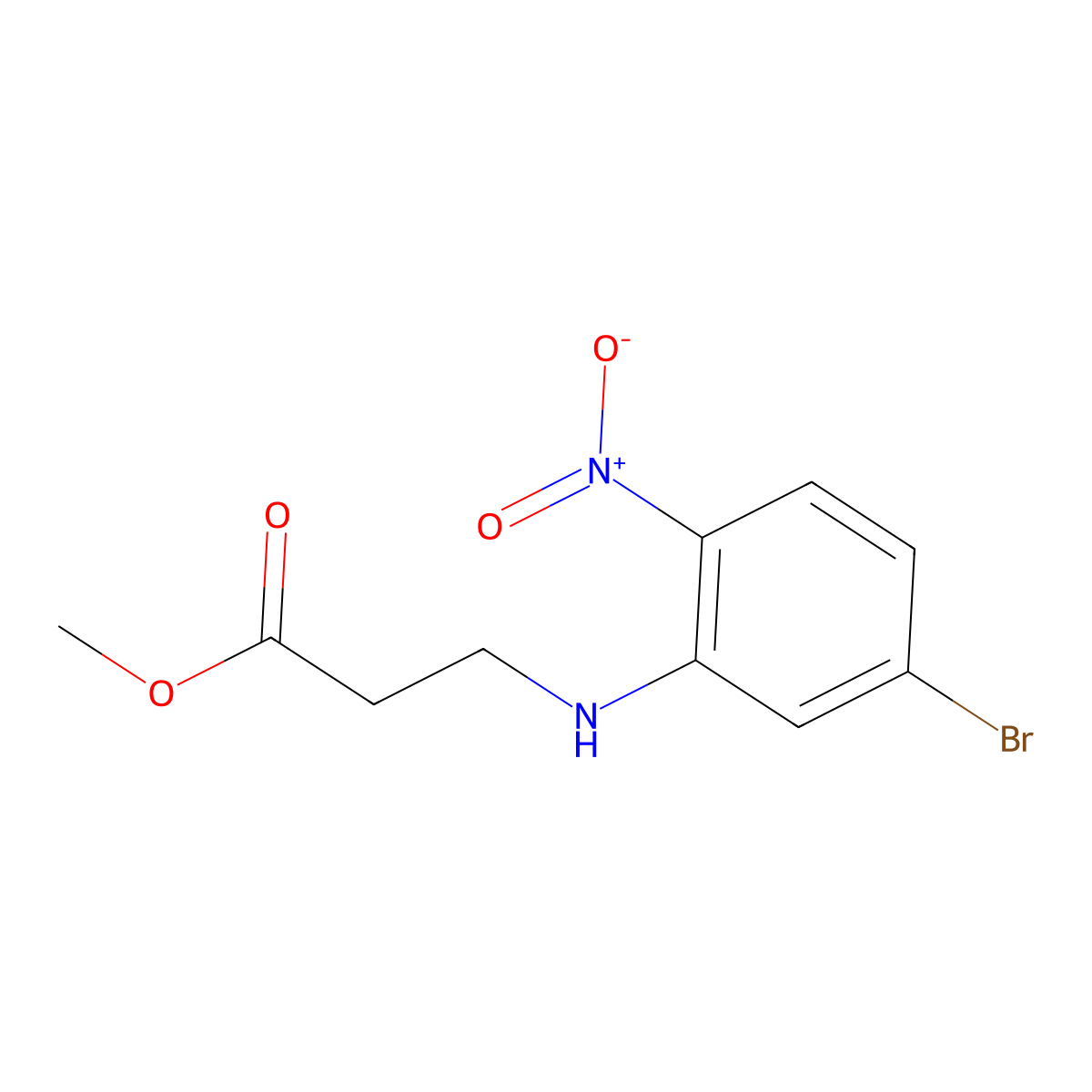 Methyl 3-((5-bromo-2-nitrophenyl)amino)propanoate molecular structure, CAS 1407832-71-6