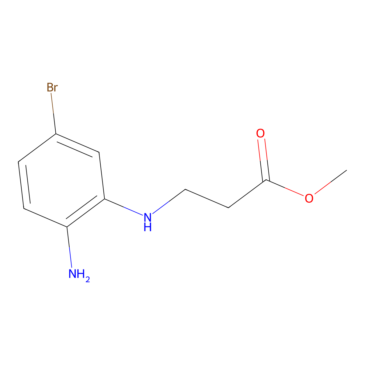 Methyl 3-((2-amino-5-bromophenyl)amino)propanoate molecular structure, CAS 1407832-73-8