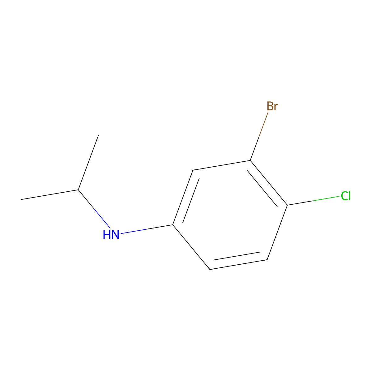 3-bromo-4-chloro-N-isopropylaniline molecular structure, CAS 1407884-88-1