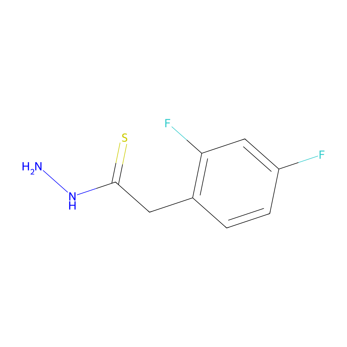 2,4-Difluorobenzeneethanethioic acid hydrazide molecular structure, CAS 1407969-86-1
