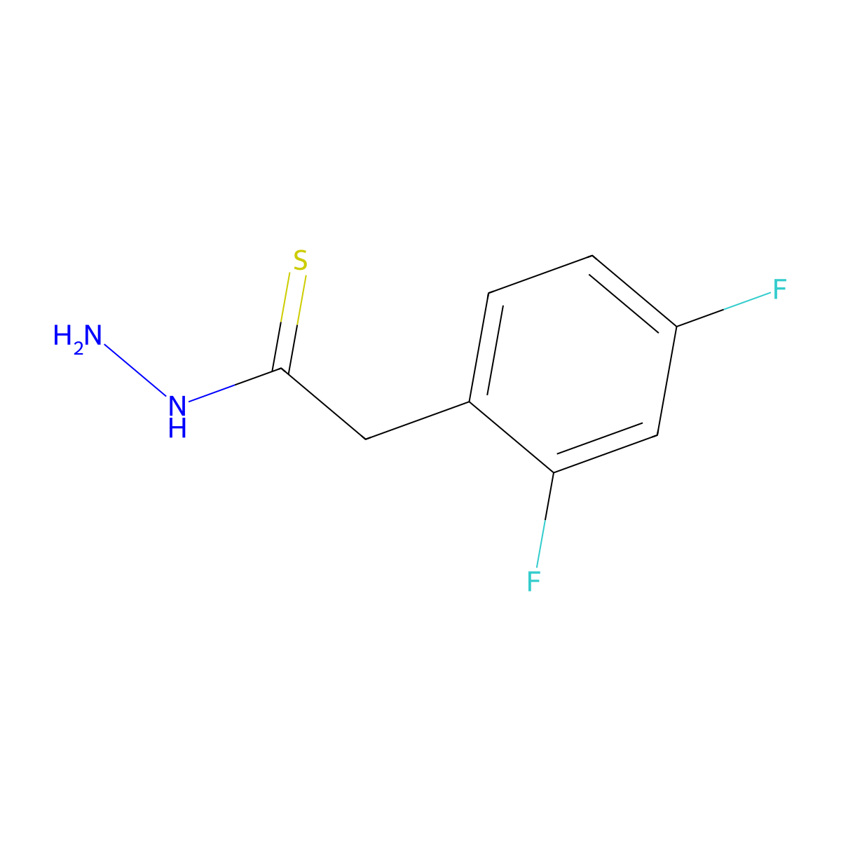 2,4-Difluorobenzeneethanethioic acid hydrazide molecular structure, CAS 1407969-86-1