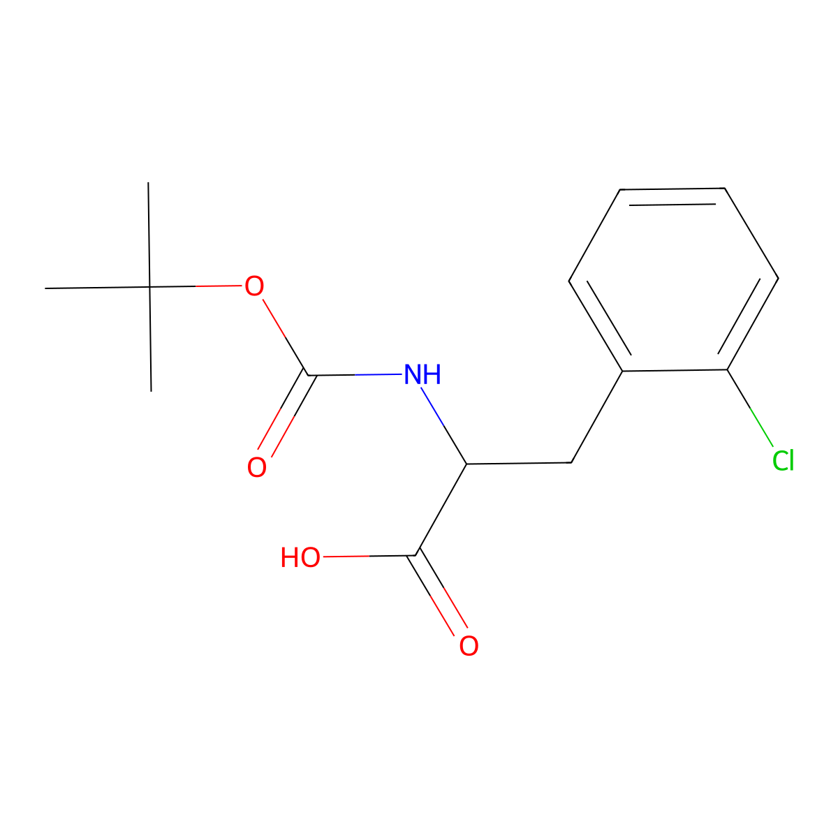 Boc-2-chloro-D-phenylalanine molecular structure, CAS 1407973-04-9