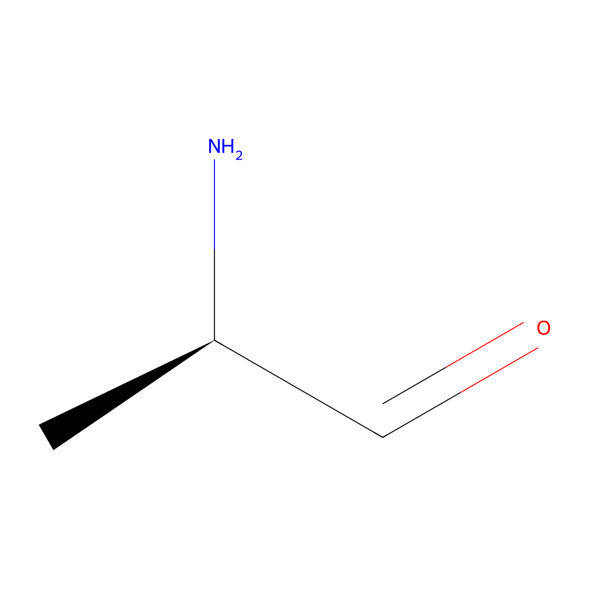 (2R)-2-aminopropanal molecular structure, CAS 1407973-85-6