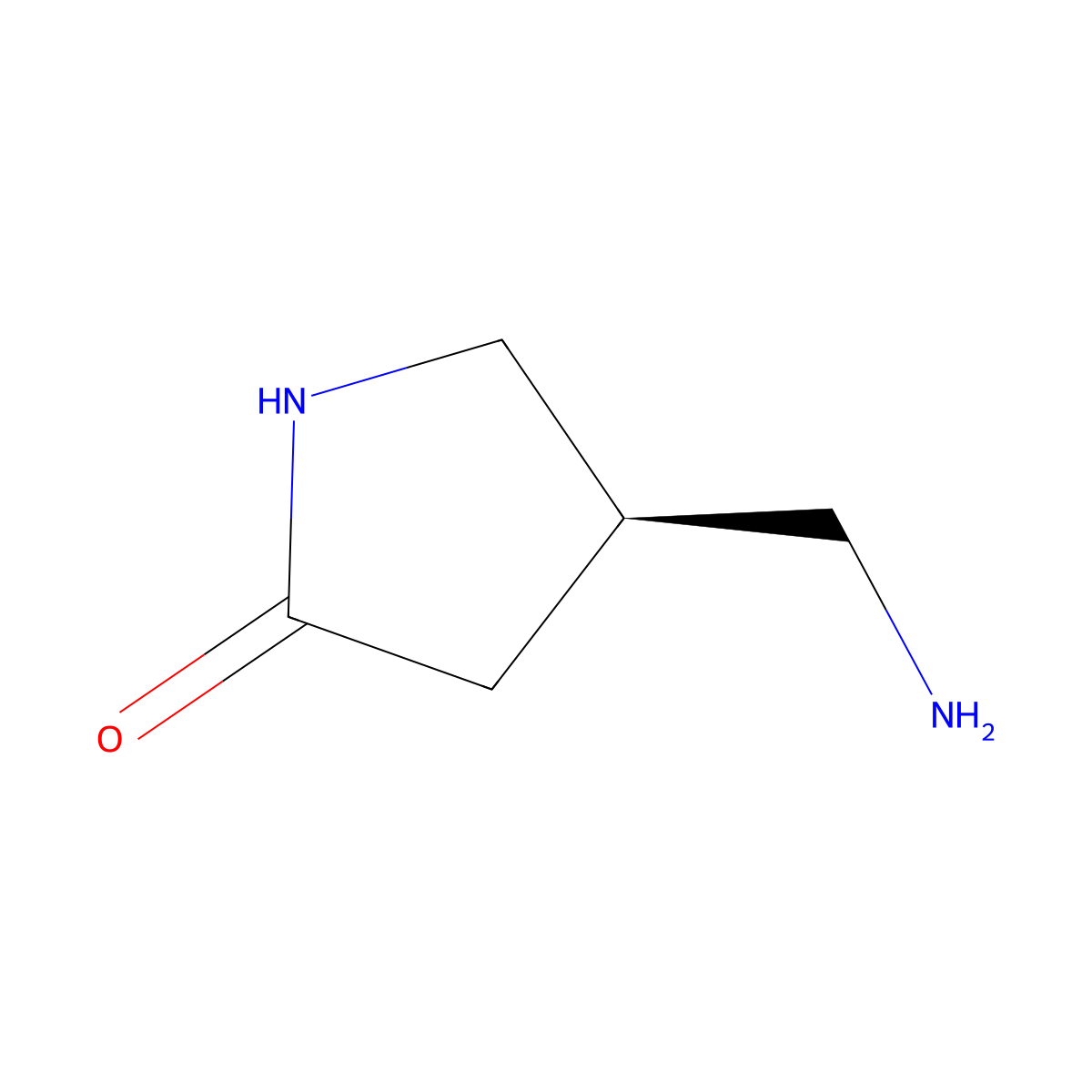 (4R)-4-(aminomethyl)pyrrolidin-2-one molecular structure, CAS 1407997-81-2
