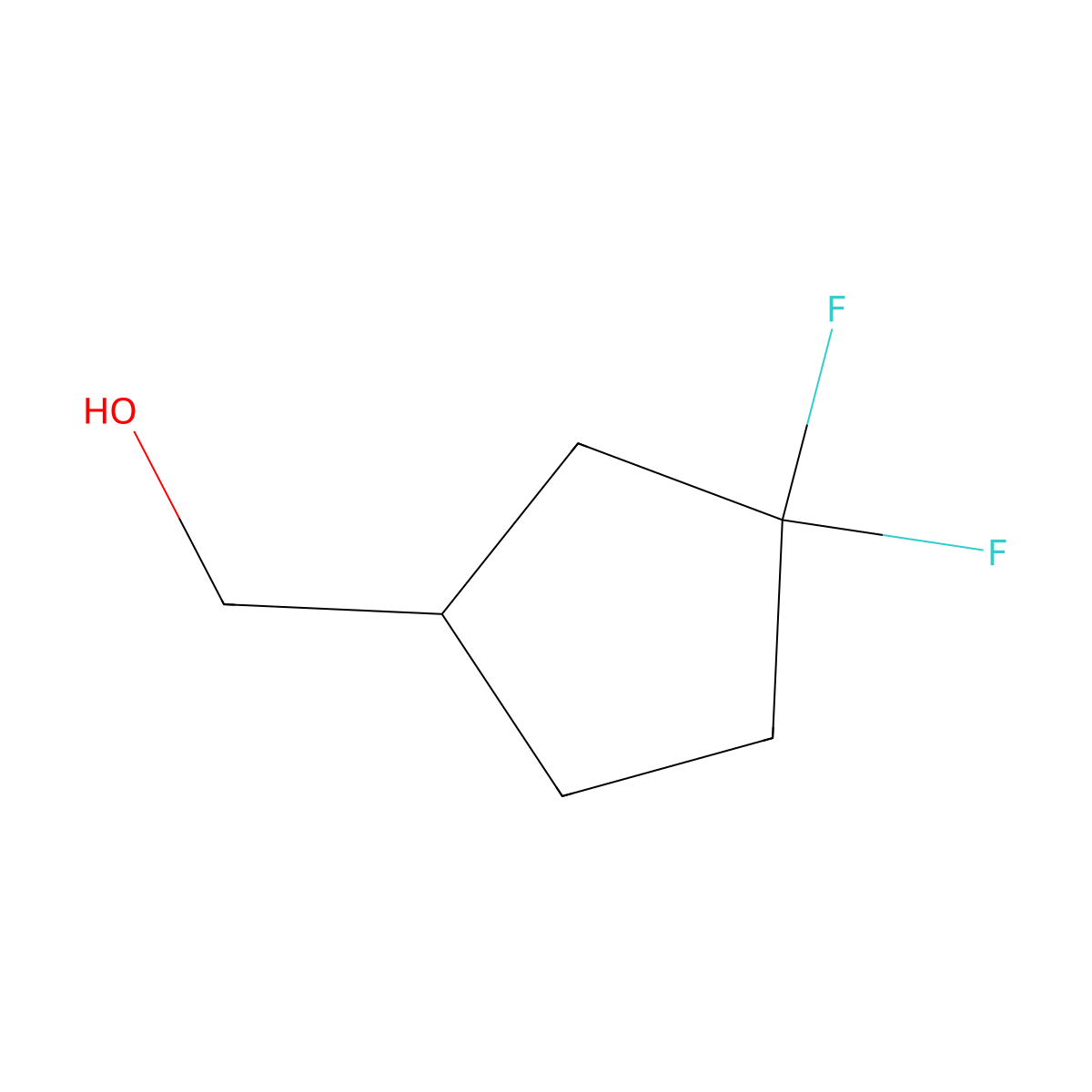 (1R)-3,3-Difluorocyclopentanemethanol molecular structure, CAS 1407997-85-6