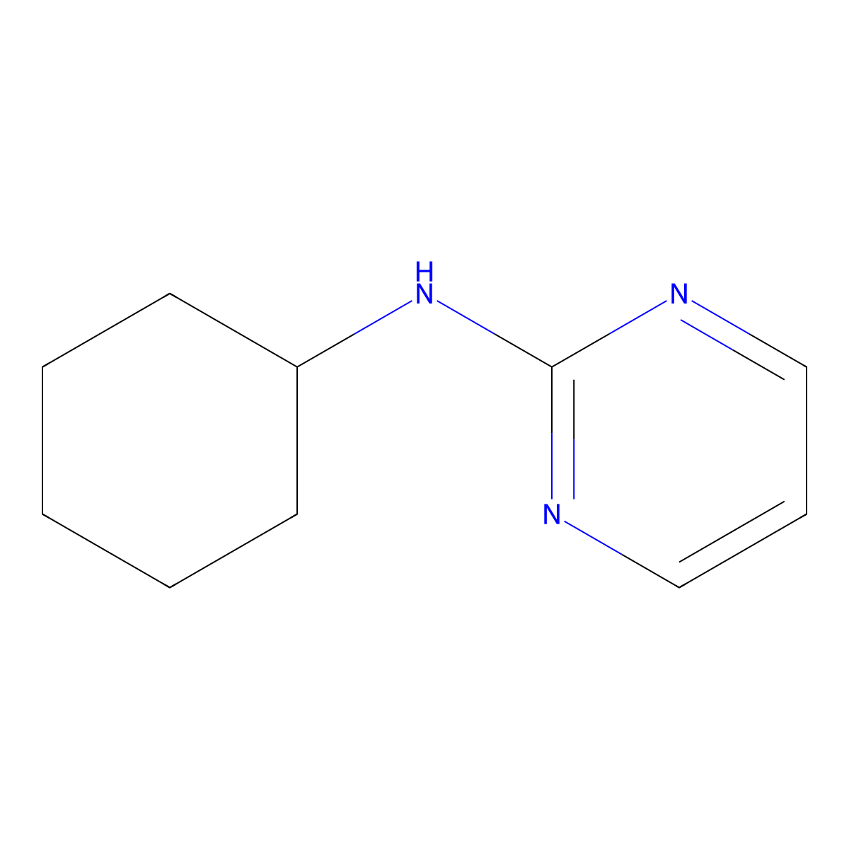 N-cyclohexylpyrimidin-2-amine molecular structure, CAS 14080-24-1
