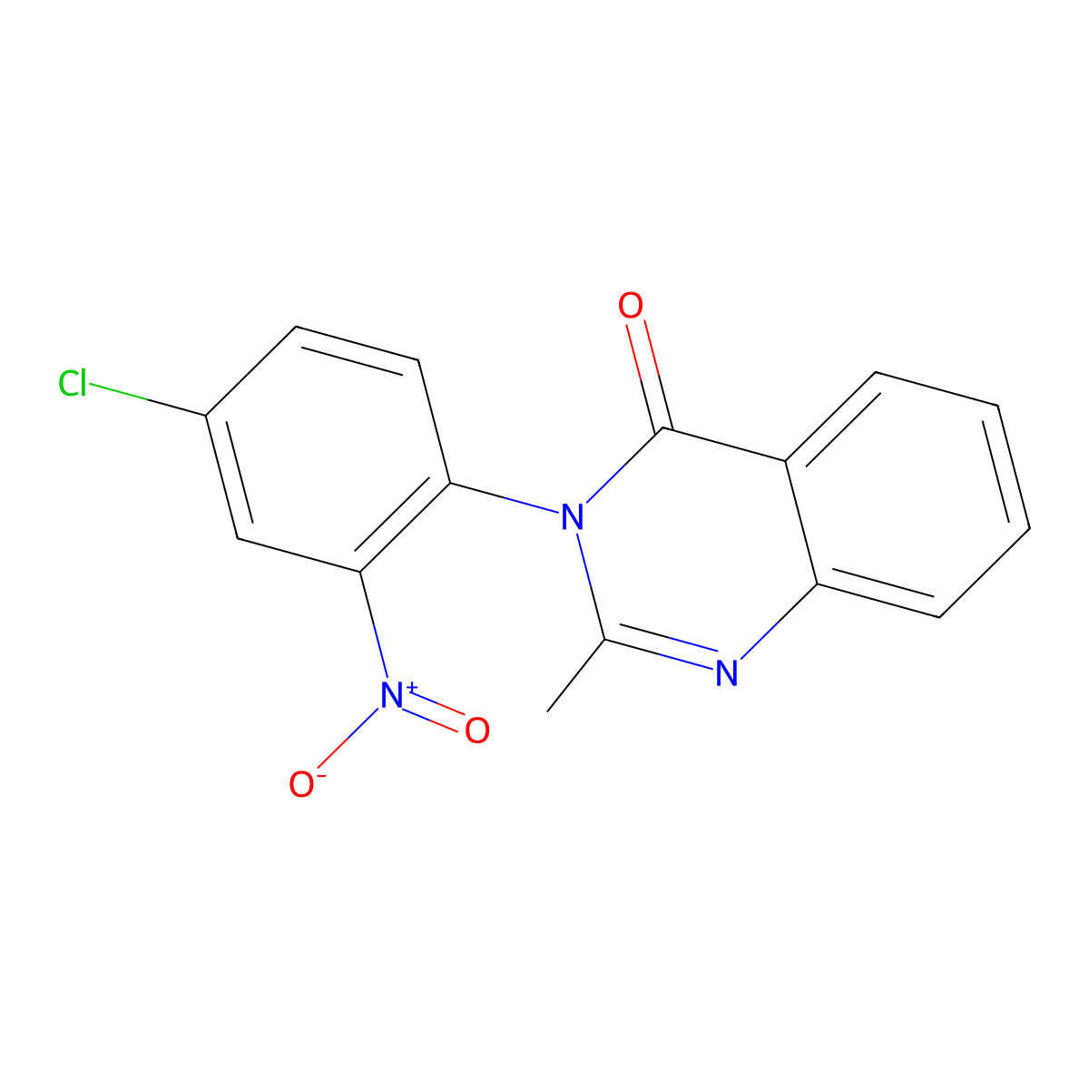 3-(4-Chloro-2-nitrophenyl)-2-methylquinazolin-4-one molecular structure, CAS 14080-45-6