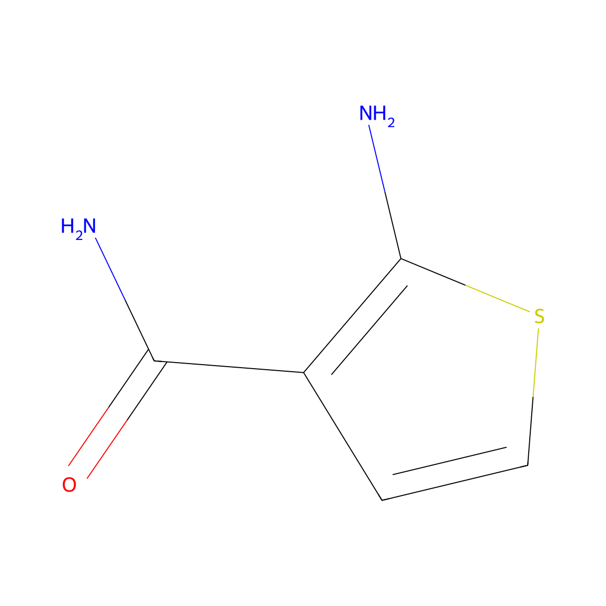 2-Aminothiophene-3-carboxamide molecular structure, CAS 14080-51-4