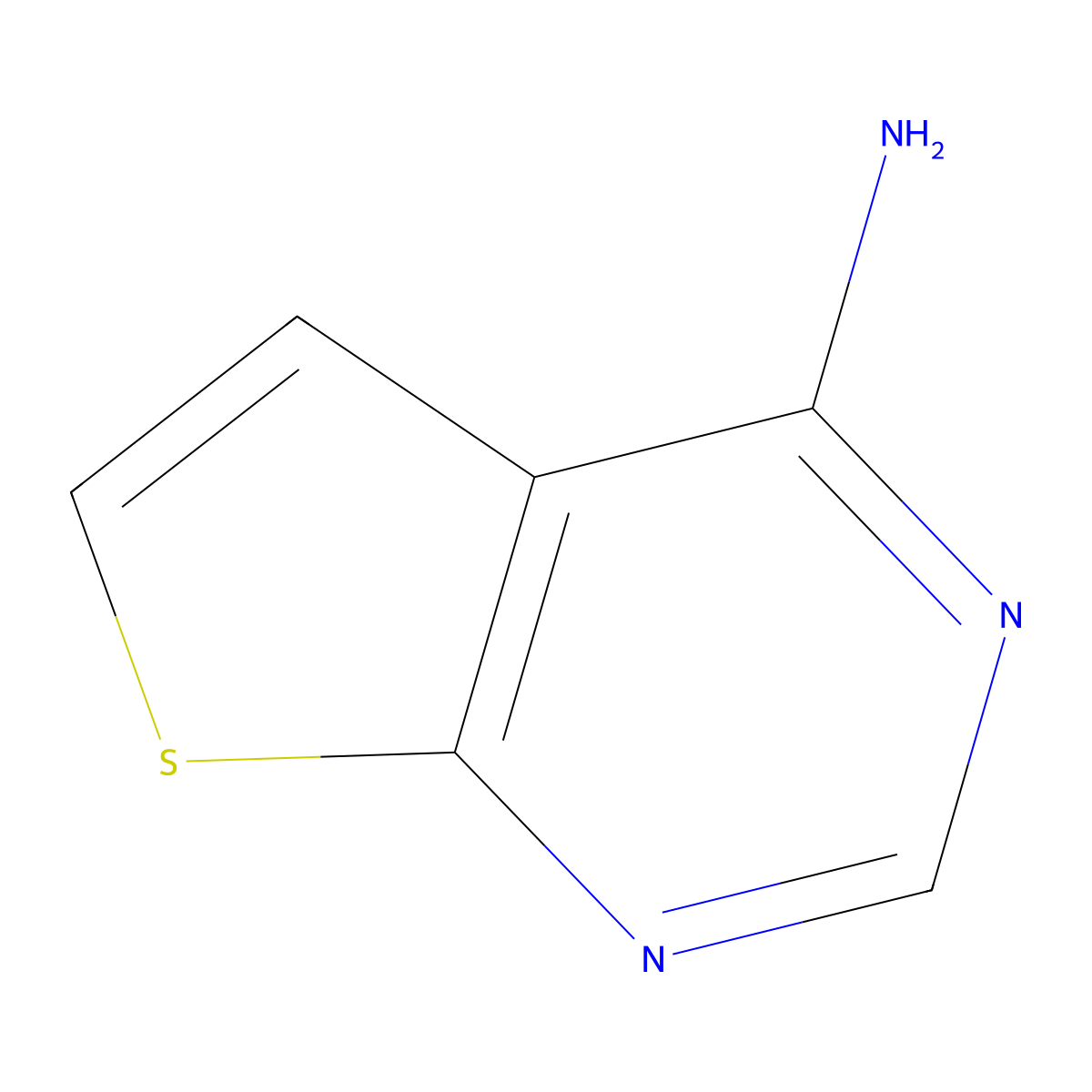 4-Aminothieno(2,3-d)pyrimidine molecular structure, CAS 14080-56-9