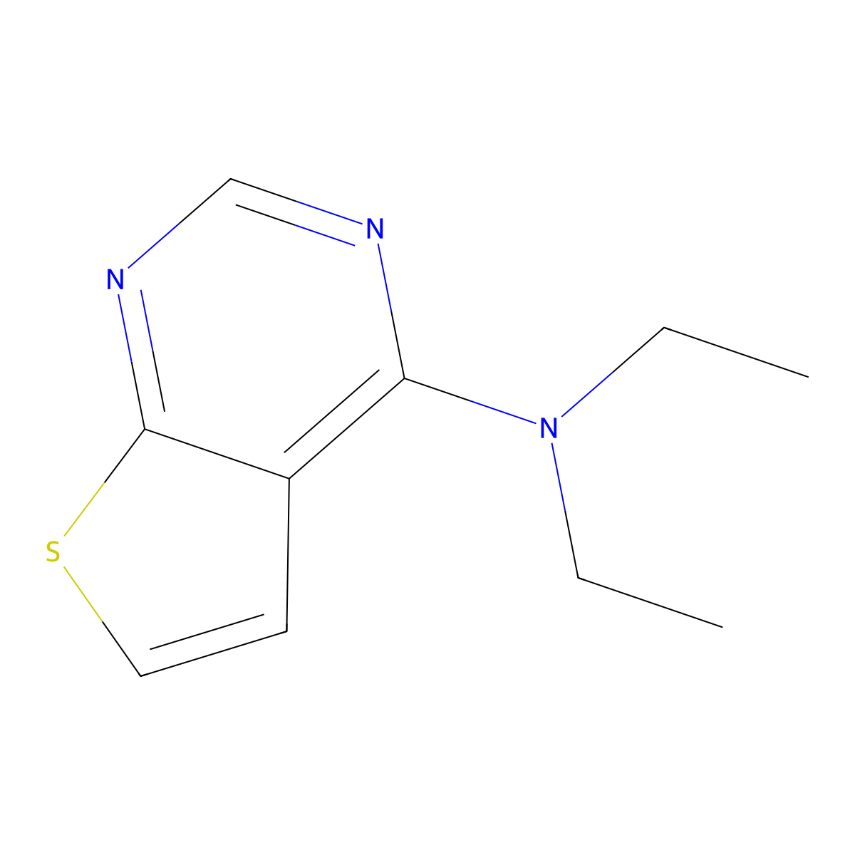 N,N-diethylthieno[2,3-d]pyrimidin-4-amine molecular structure, CAS 14080-57-0