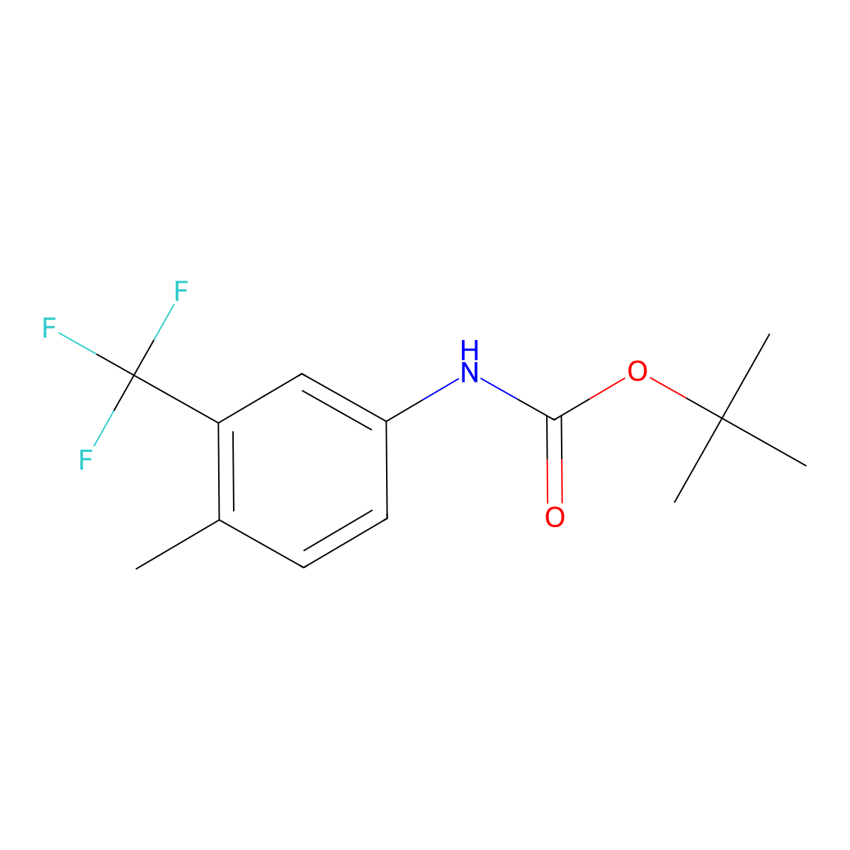(4-Methyl-3-trifluoromethyl-phenyl)-carbamic acid tert-butyl ester molecular structure, CAS 1408000-39-4