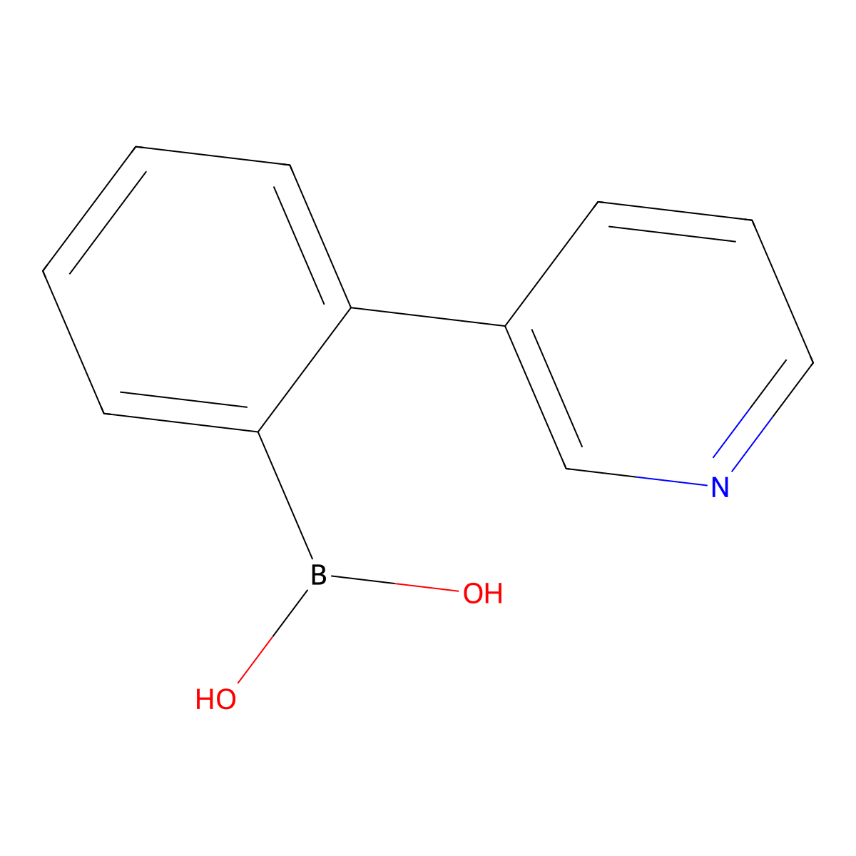 (2-(Pyridin-3-yl)phenyl)boronic acid molecular structure, CAS 1408000-96-3
