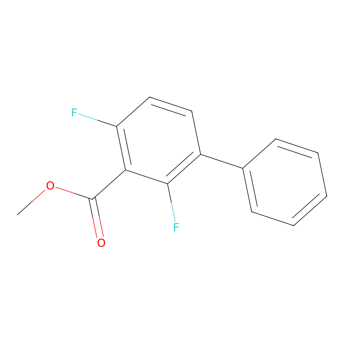 Methyl 2,4-difluoro-[1,1'-biphenyl]-3-carboxylate molecular structure, CAS 1408002-49-2