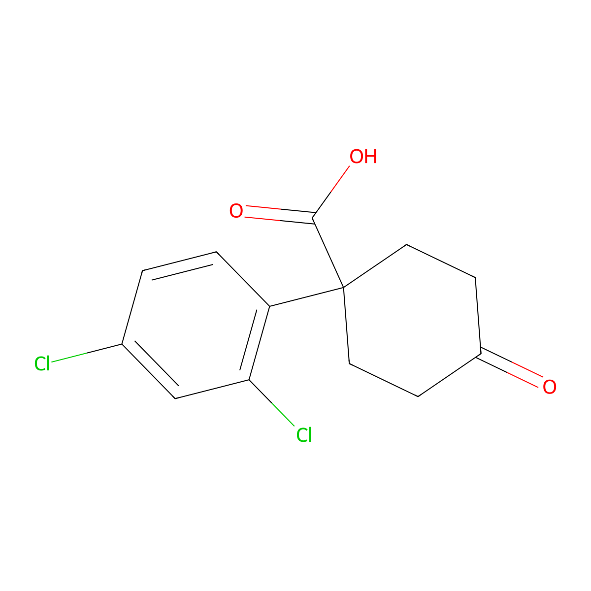 1-(2,4-Dichlorophenyl)-4-oxocyclohexanecarboxylic Acid molecular structure, CAS 1408058-11-6