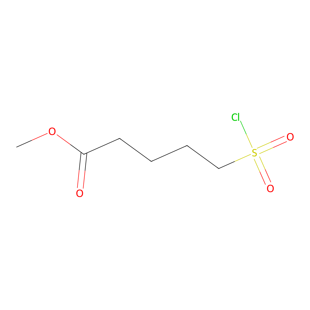Methyl 5-(chlorosulfonyl)pentanoate molecular structure, CAS 1408058-14-9